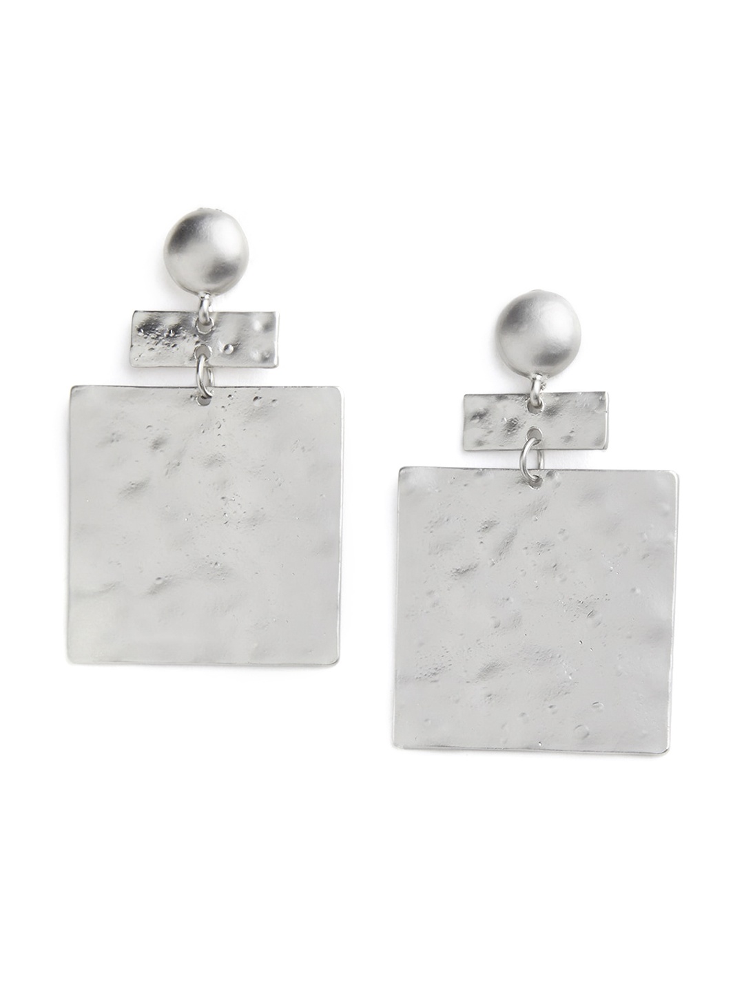 

Blisscovered Silver-Toned Geometric Drop Earrings