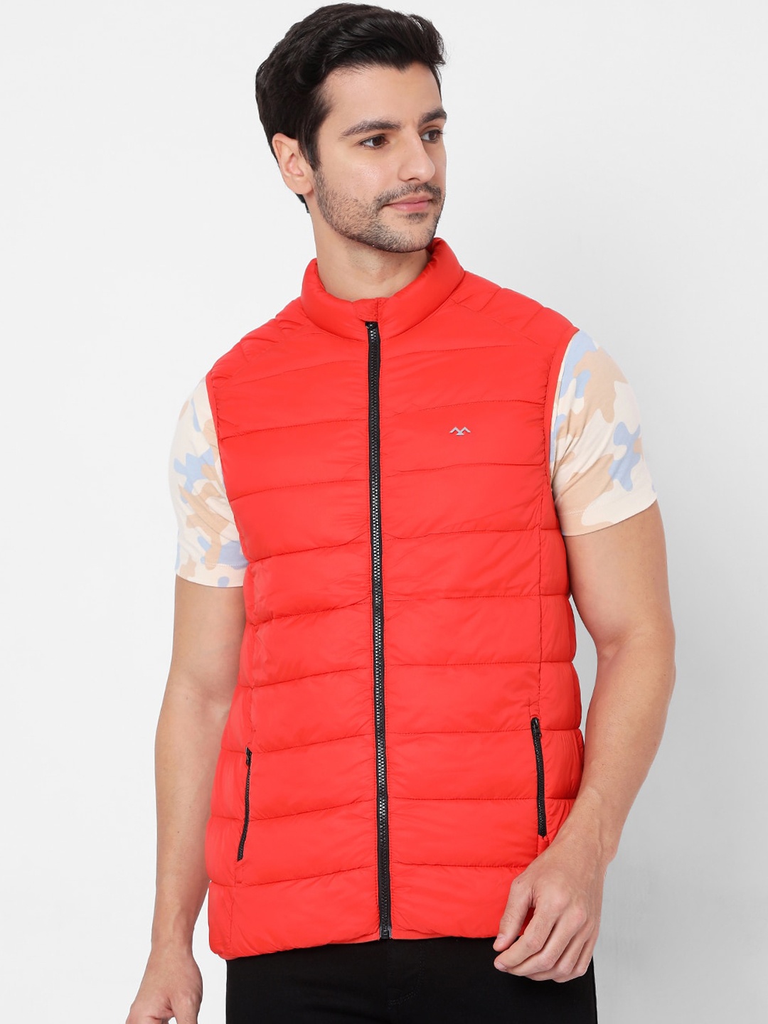 

Mufti Men Orange Colourblocked Padded Jacket