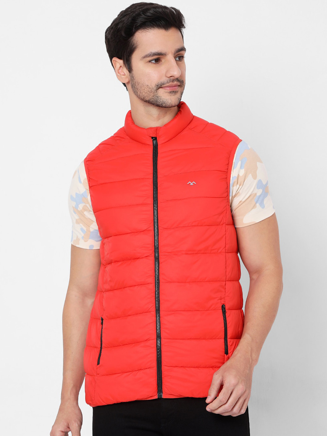 

Mufti Men Orange Colourblocked Padded Jacket