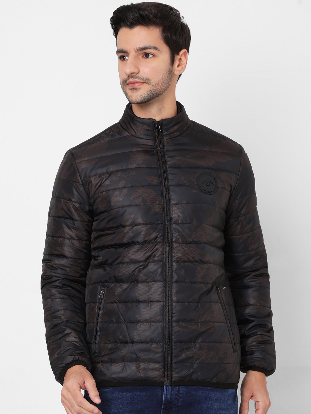 

Mufti Men Brown Camouflage Padded Jacket