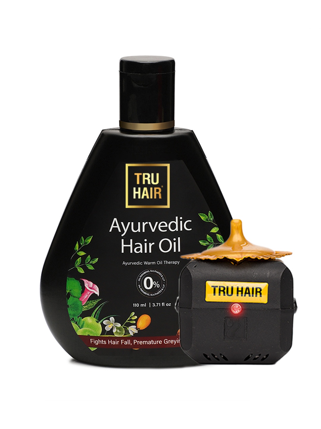 

TRU HAIR Ayurvedic Hair Oil With Free Heater - 110ml, Black