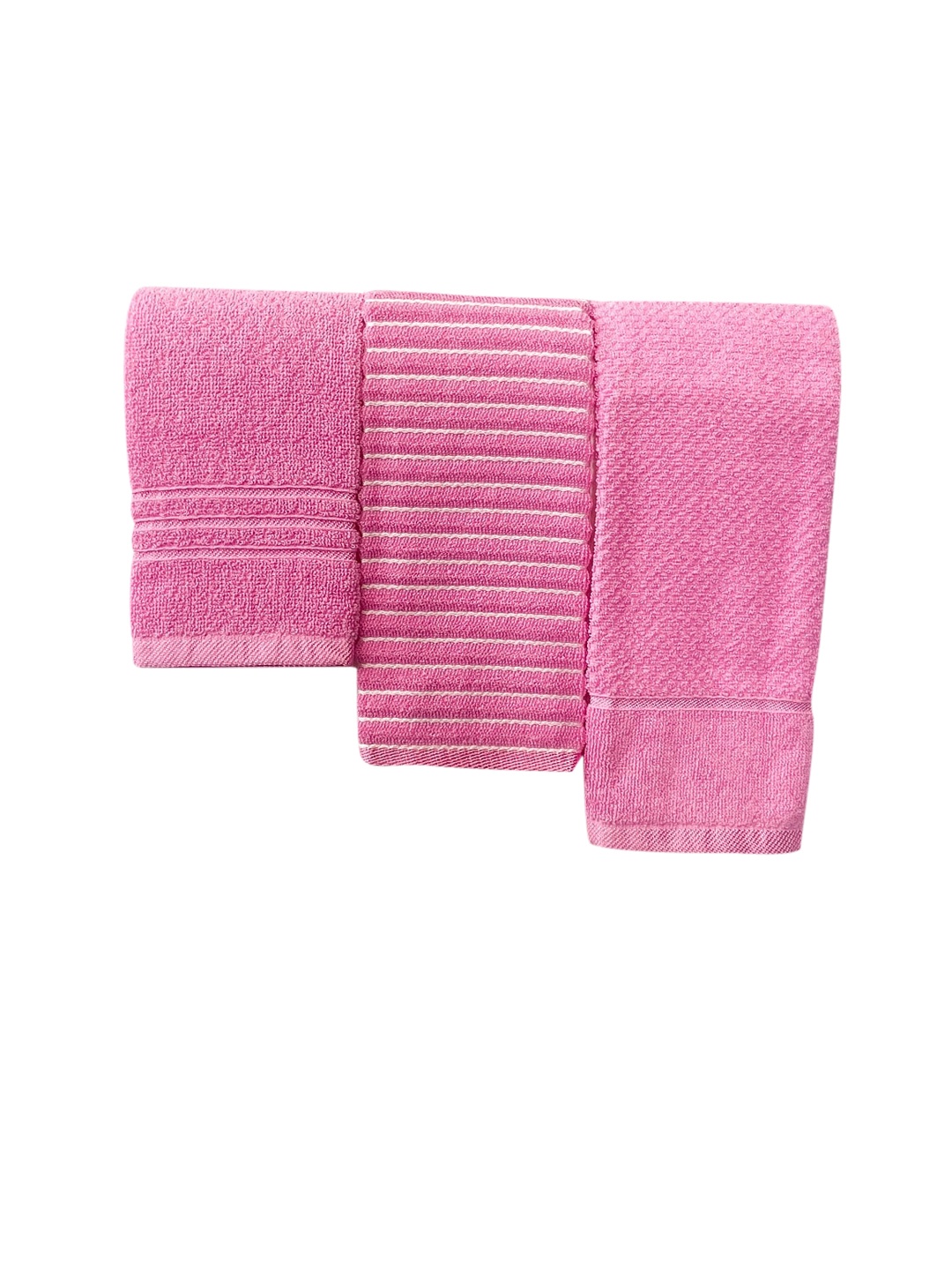 

Lushomes Unisex Pack of 3 Pink Cotton Kitchen Hand Wash Towel Set