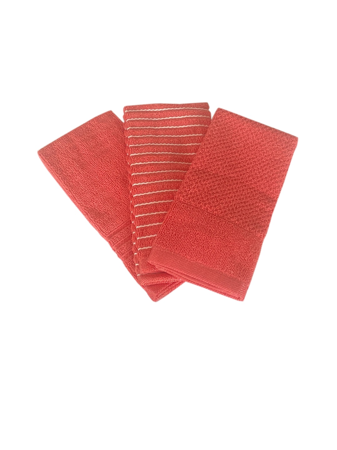 

Lushomes Unisex Pack of 3 Coral Cotton Kitchen Hand Wash Towel Set
