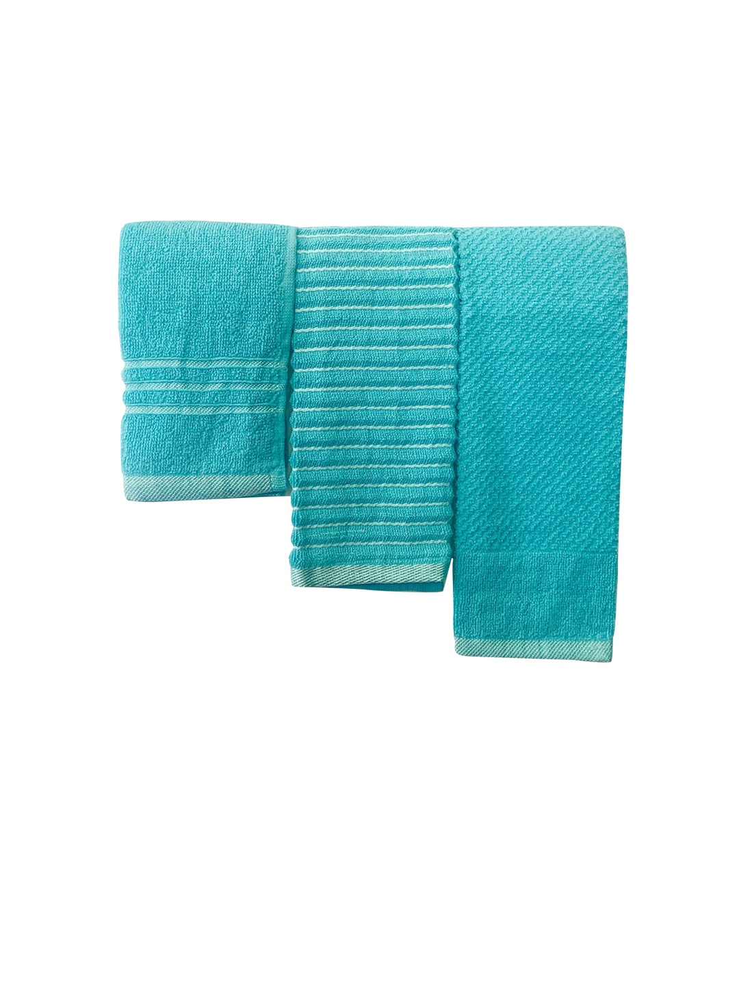 

Lushomes Set Of 3 Green Cotton Kitchen Hand Wash Towel Set