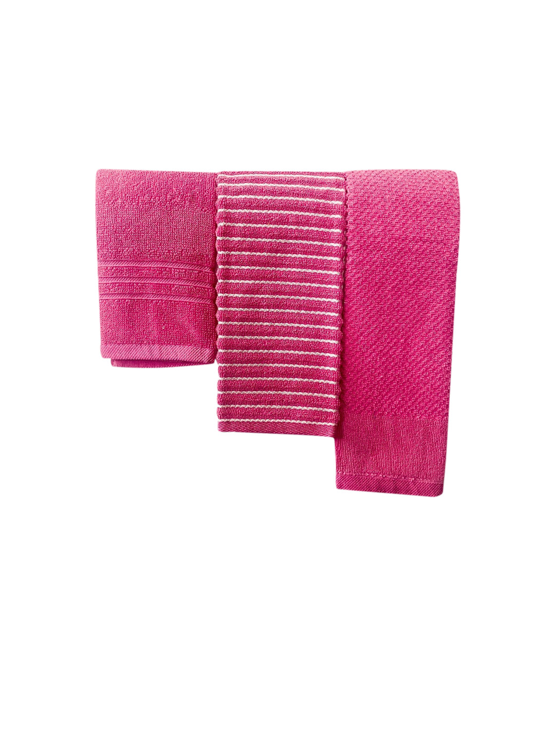 

Lushomes Set of 3 Fuchsia Pink Cotton Kitchen Hand Wash Towel Set