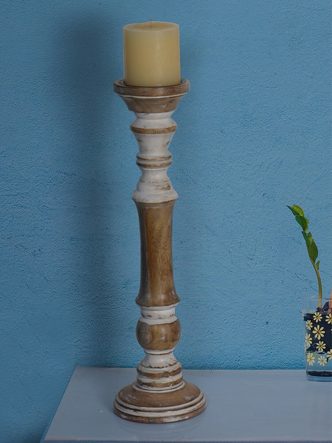 

Fos Lighting White & Brown Candle Stand