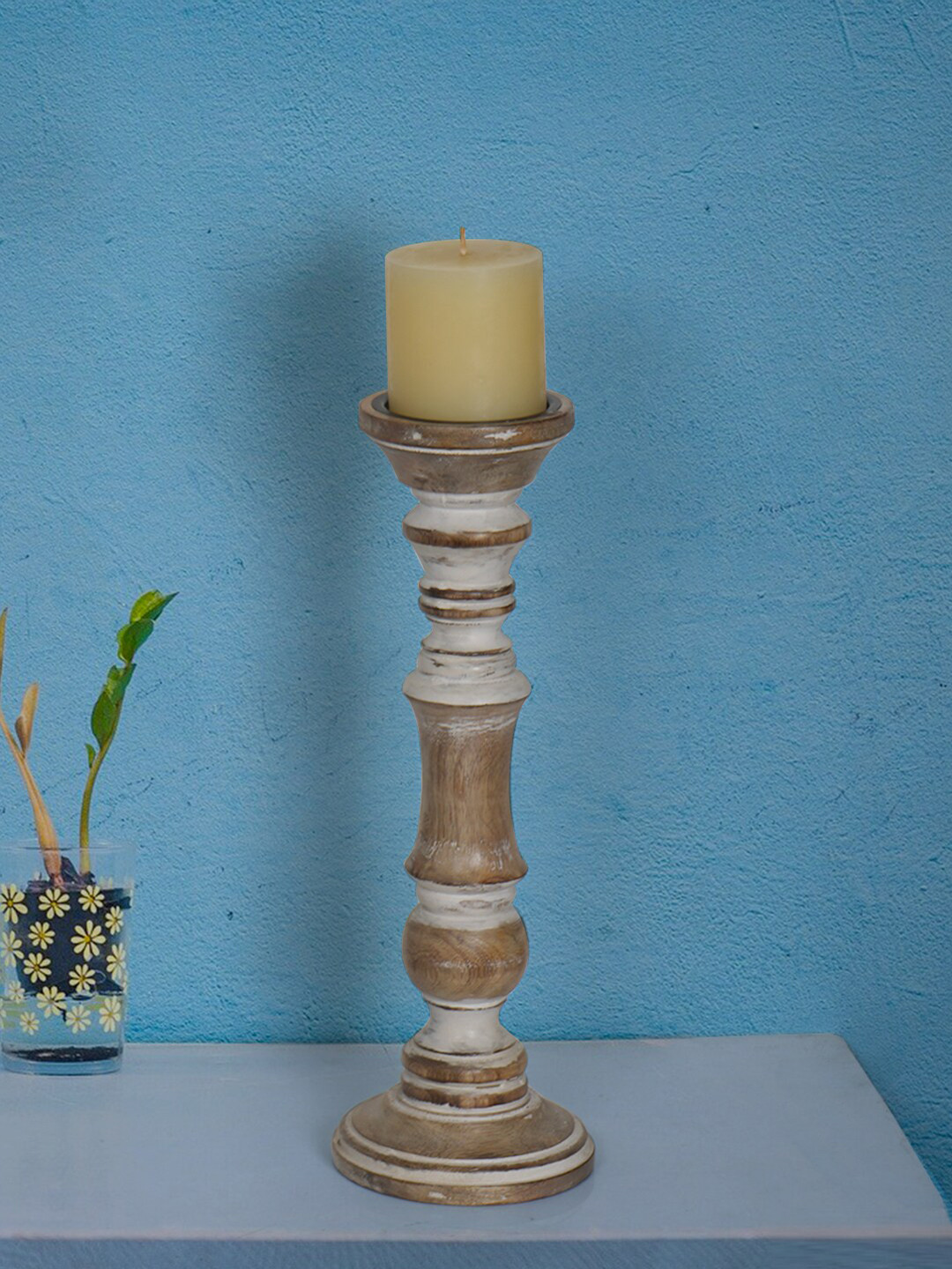 

Fos Lighting White Wooden Candle Holders 15 inches
