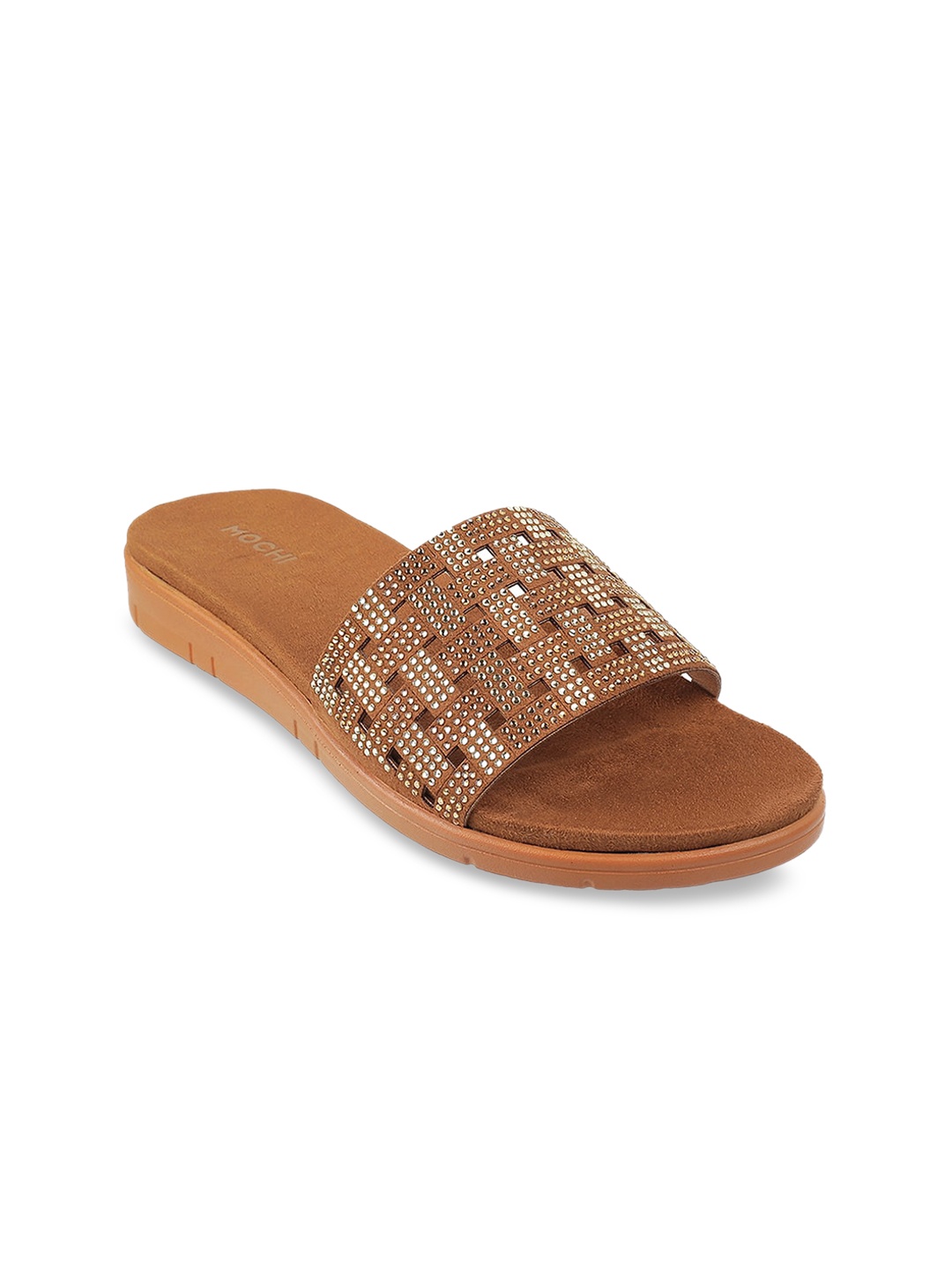 

Mochi Women Gold-Toned Open Toe Flats