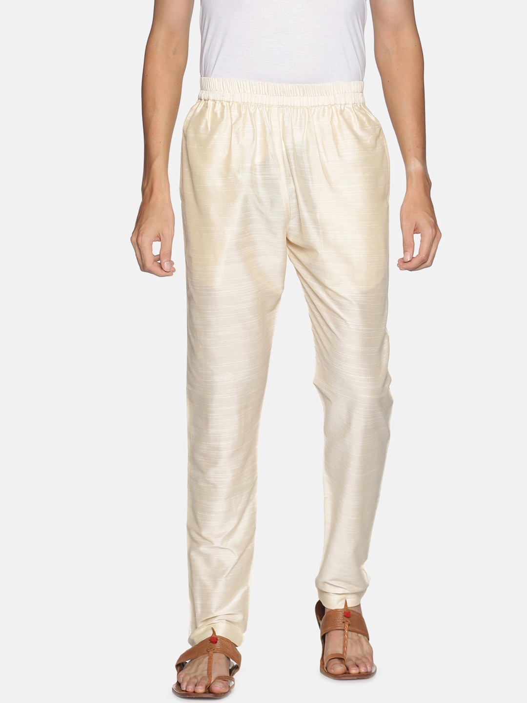 

Saffron Threads Men Off White Original Easy Wash Trousers