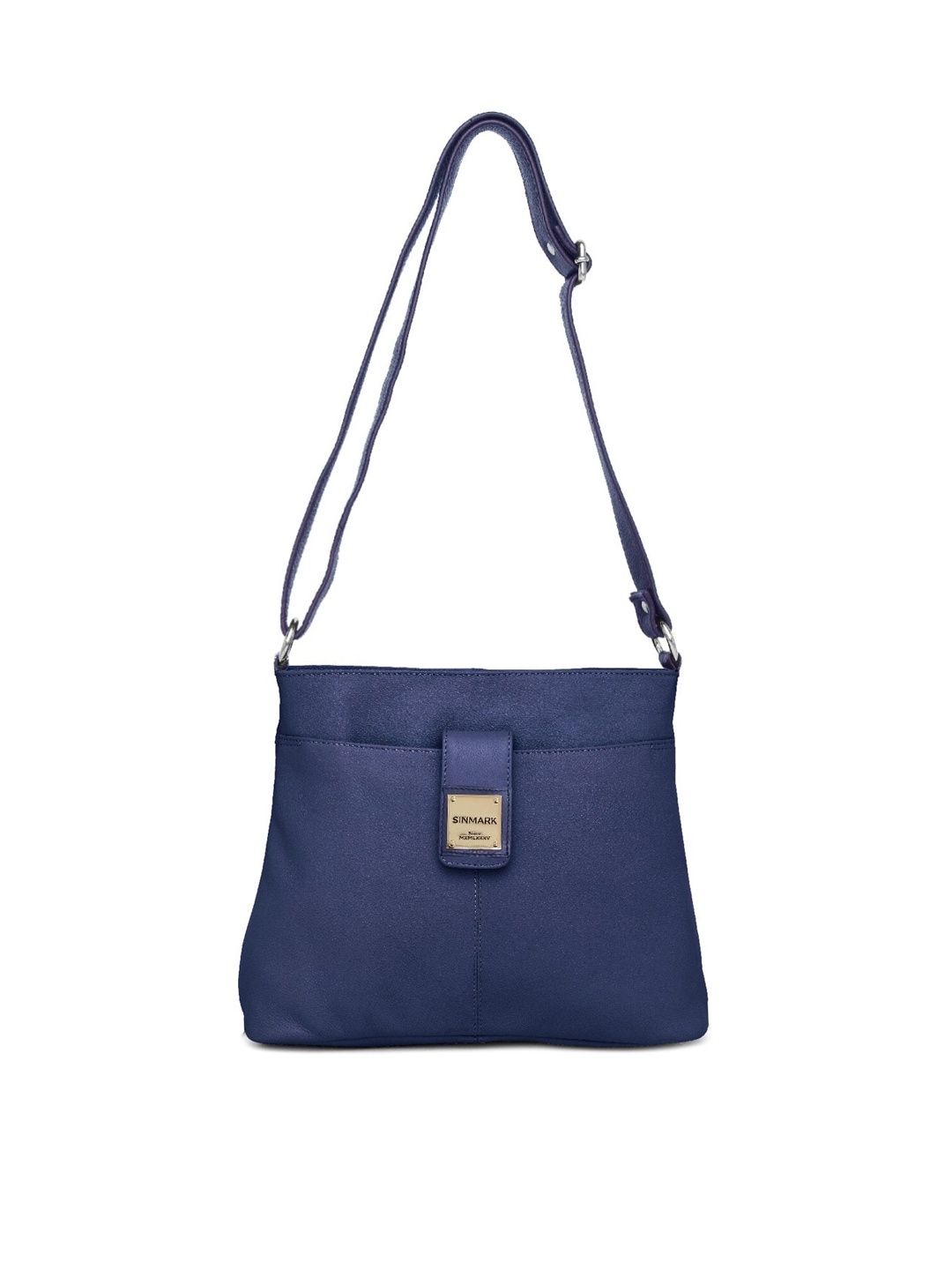 

WildHorn Blue Leather Structured Shoulder Bag