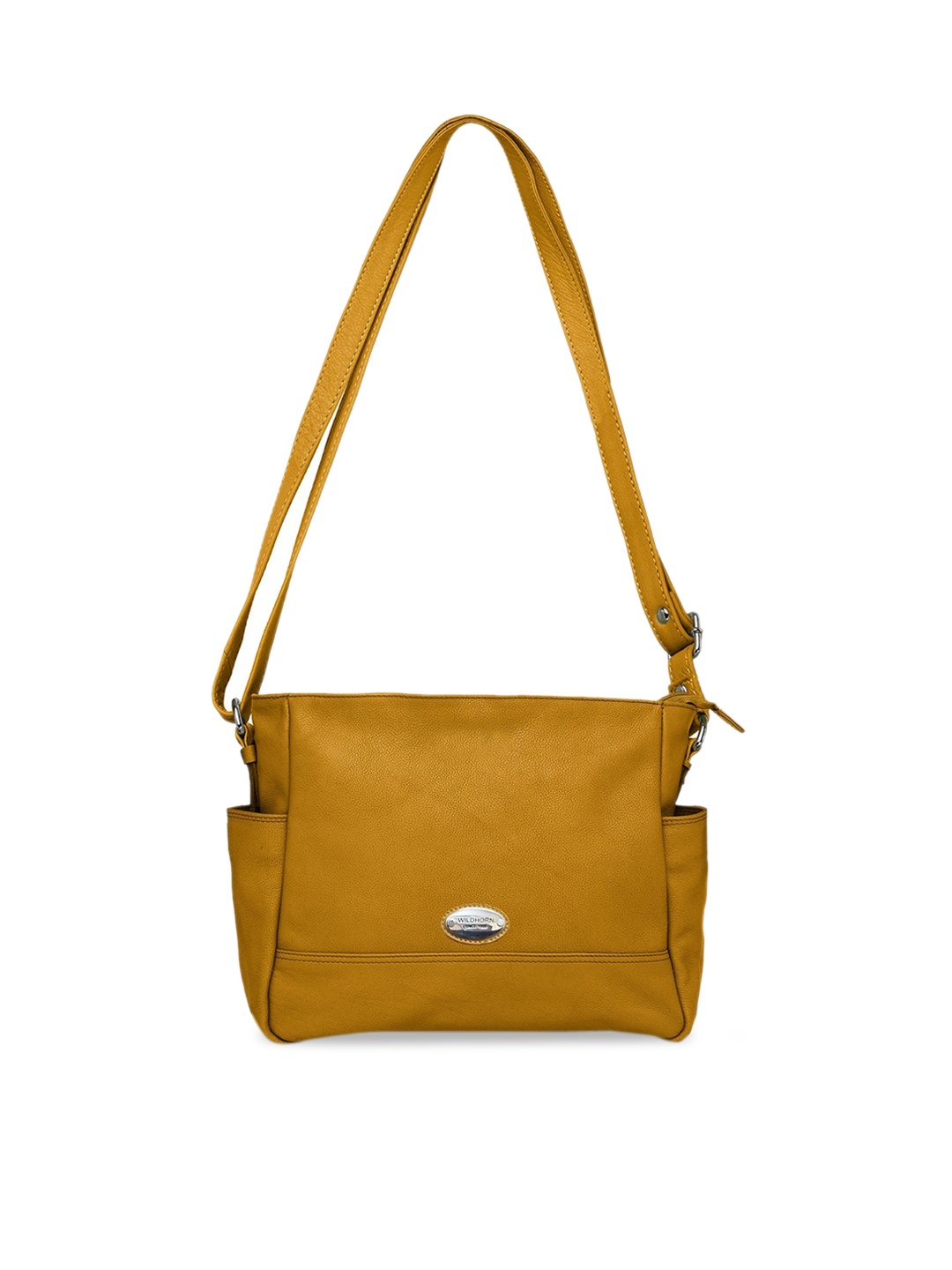 

WildHorn Yellow Leather Structured Sling Bag