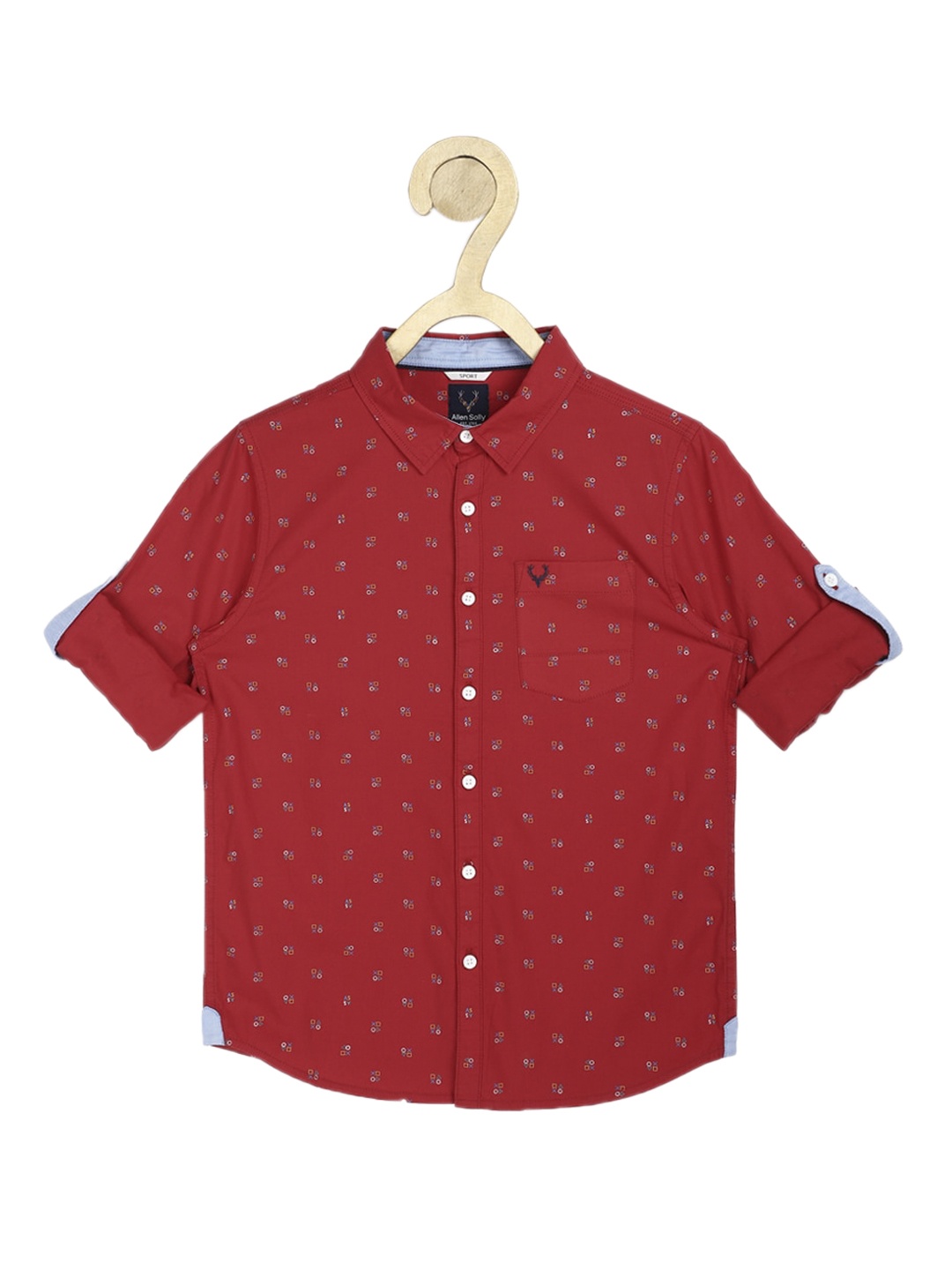 

Allen Solly Junior Boys Red Slim Fit Opaque Printed Casual Shirt