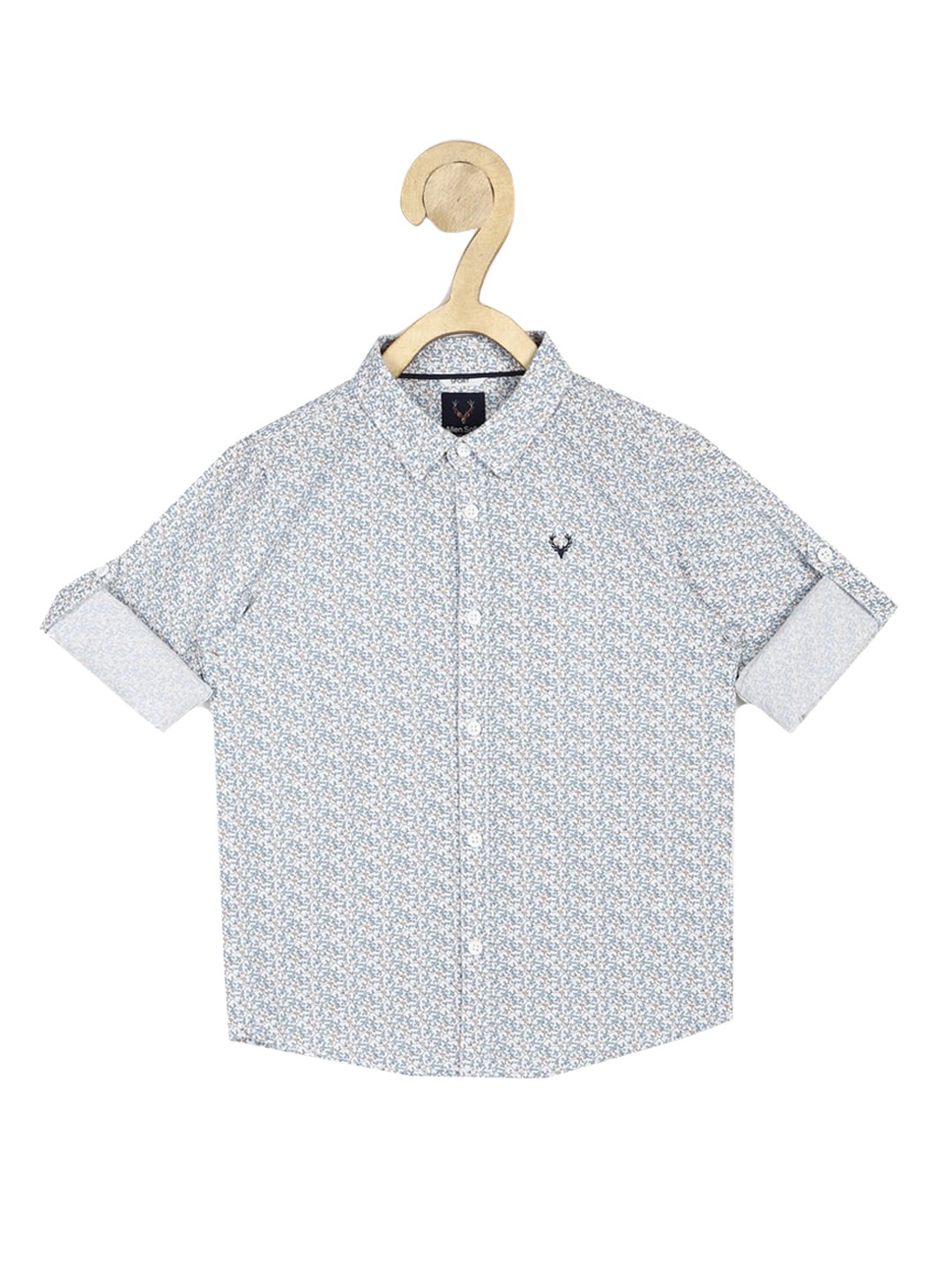 

Allen Solly Junior Boys Cotton Grey Slim Fit Floral Printed Casual Shirt