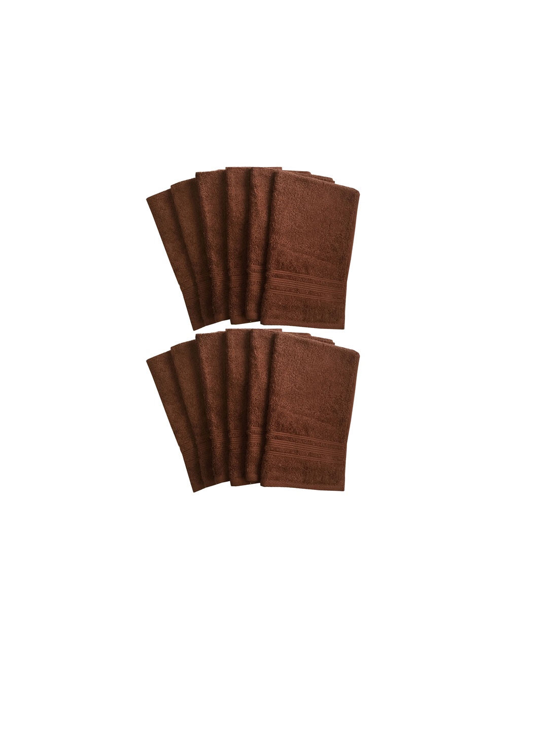 

Lushomes Brown 12 Pcs Solid 450 GSM Pure Cotton Hand Towels