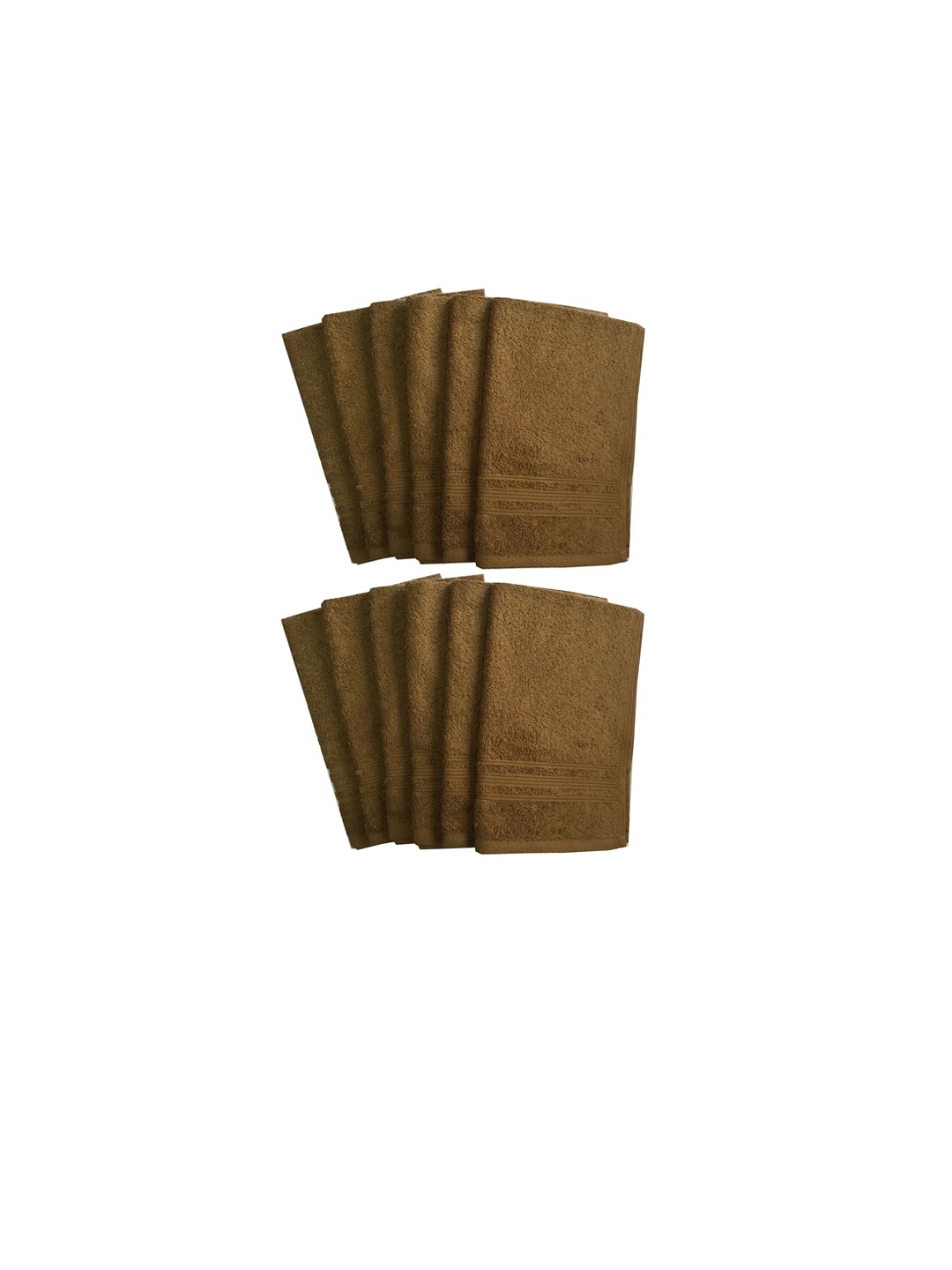 

Lushomes Brown 12 Pcs Solid 450 GSM Pure Cotton Hand Towels