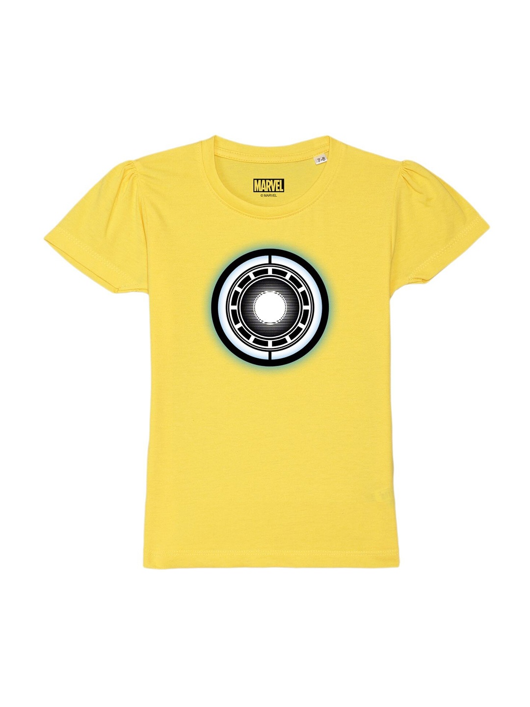 

Marvel by Wear Your Mind Girls Yellow Printed Pure Cotton T-shirt