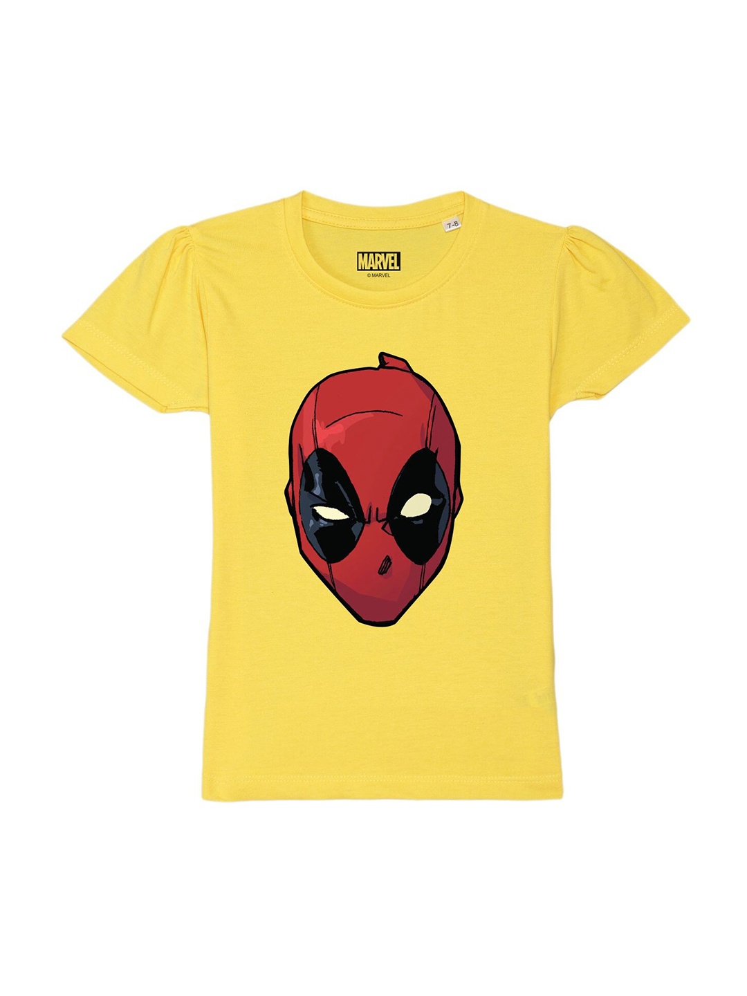 

Marvel by Wear Your Mind Girls Yellow & Red Spiderman Printed Pure Cotton T-shirt