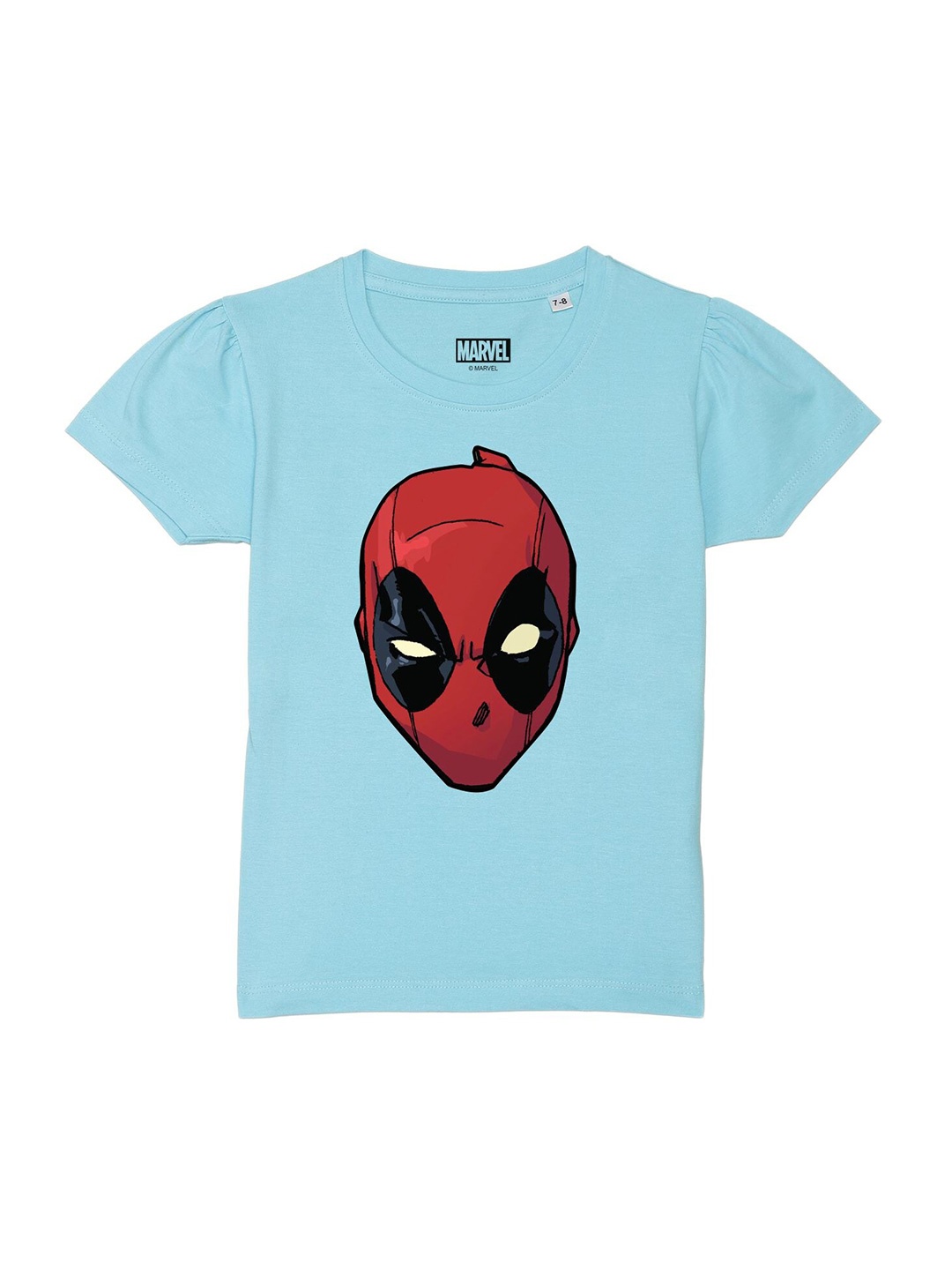 

Marvel by Wear Your Mind Girls Blue Deadpool Printed T-shirt