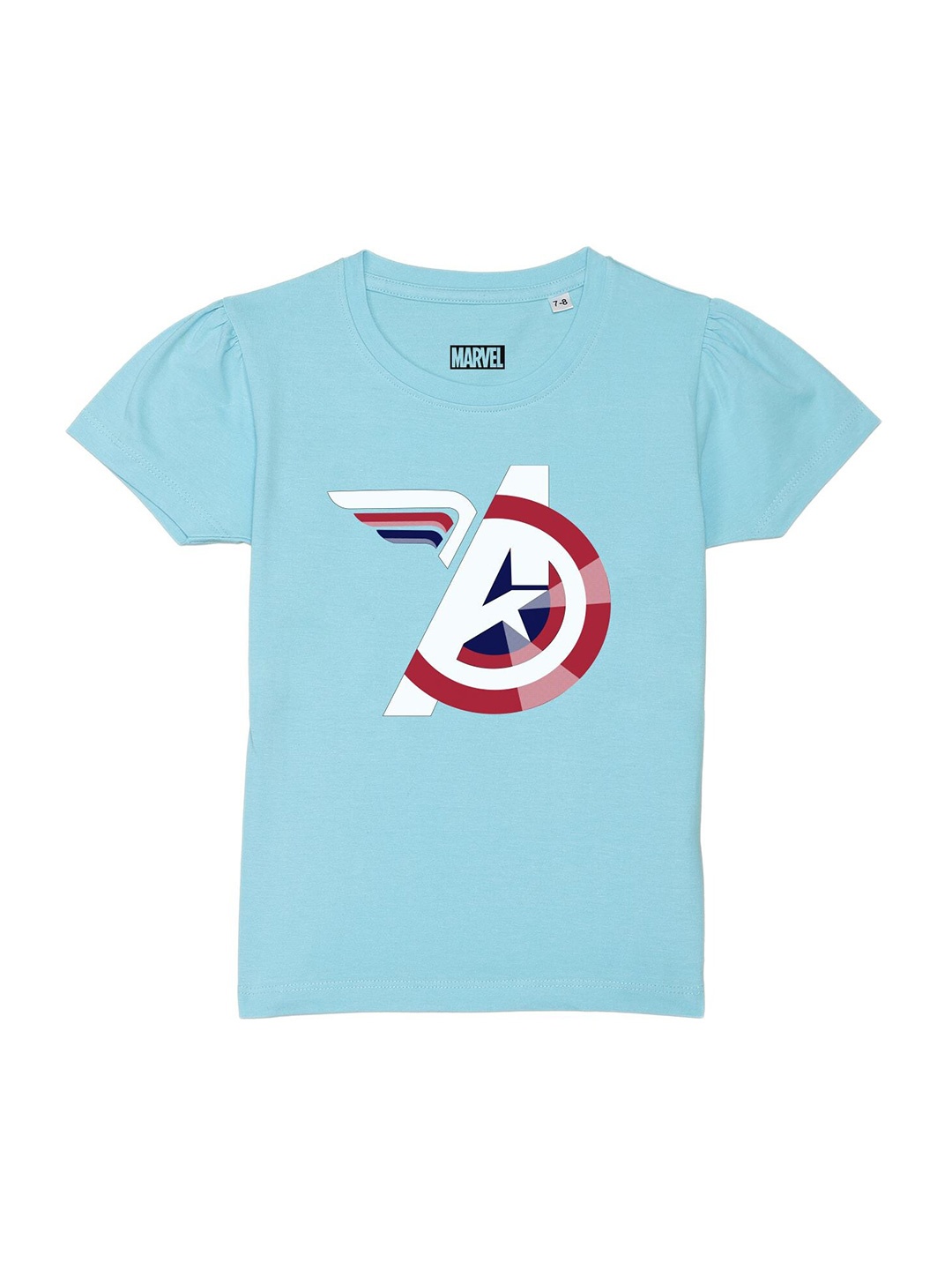 

Marvel by Wear Your Mind Girls Blue Avengers Printed T-shirt