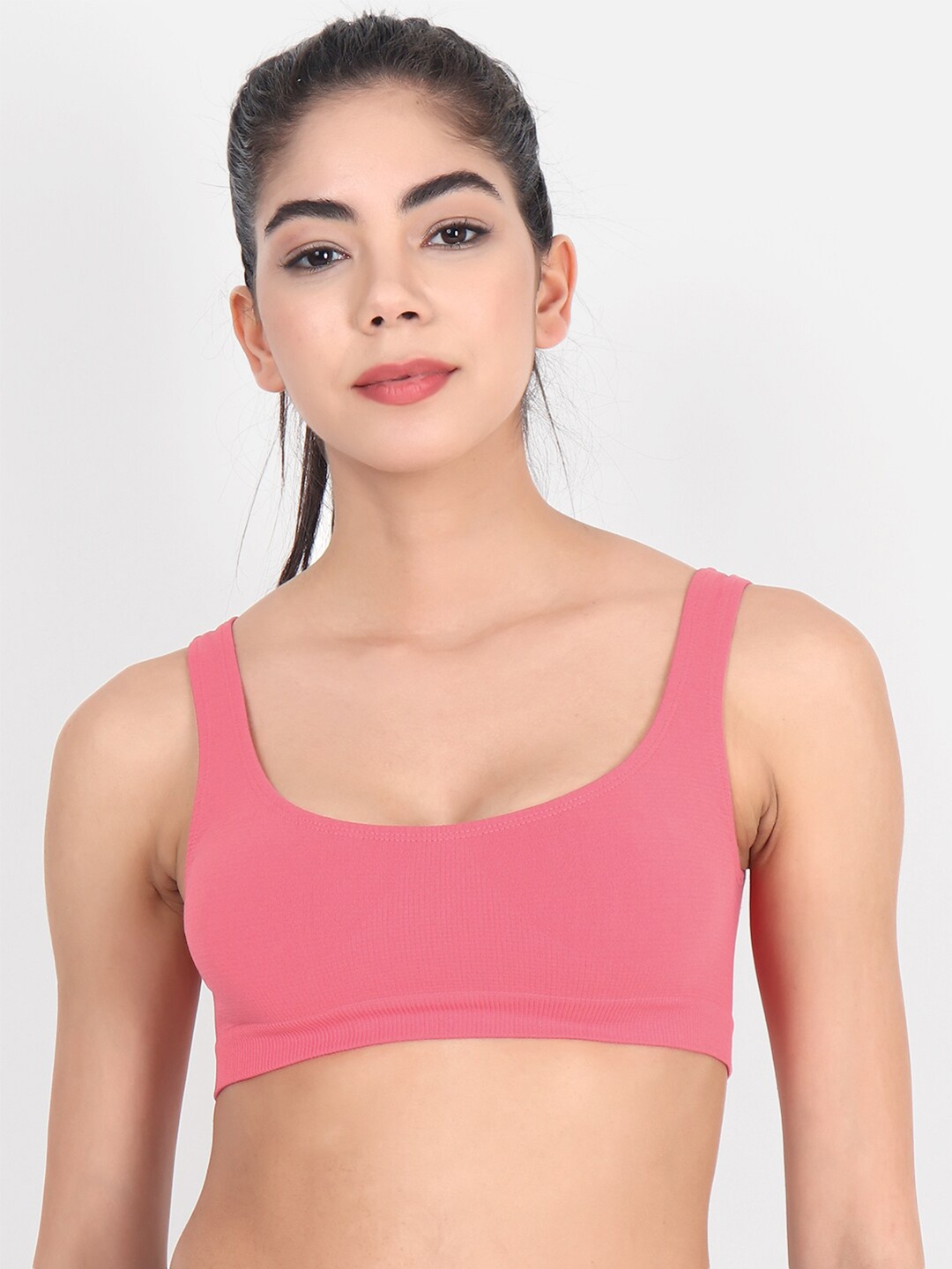 

JoE Hazel Pink Workout Bra - Non Padded