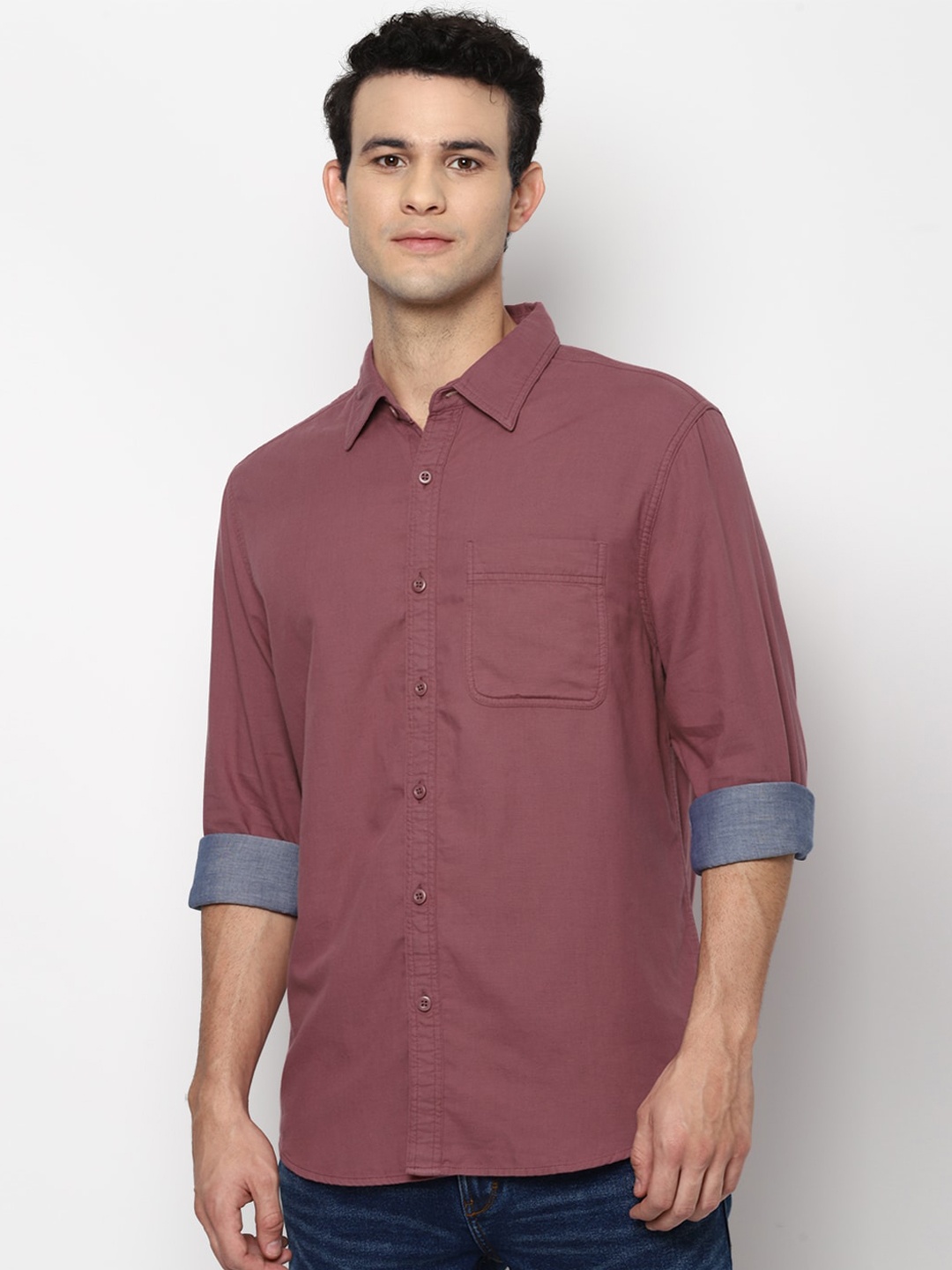 

AMERICAN EAGLE OUTFITTERS Men Burgundy Pure Cotton Casual Shirt