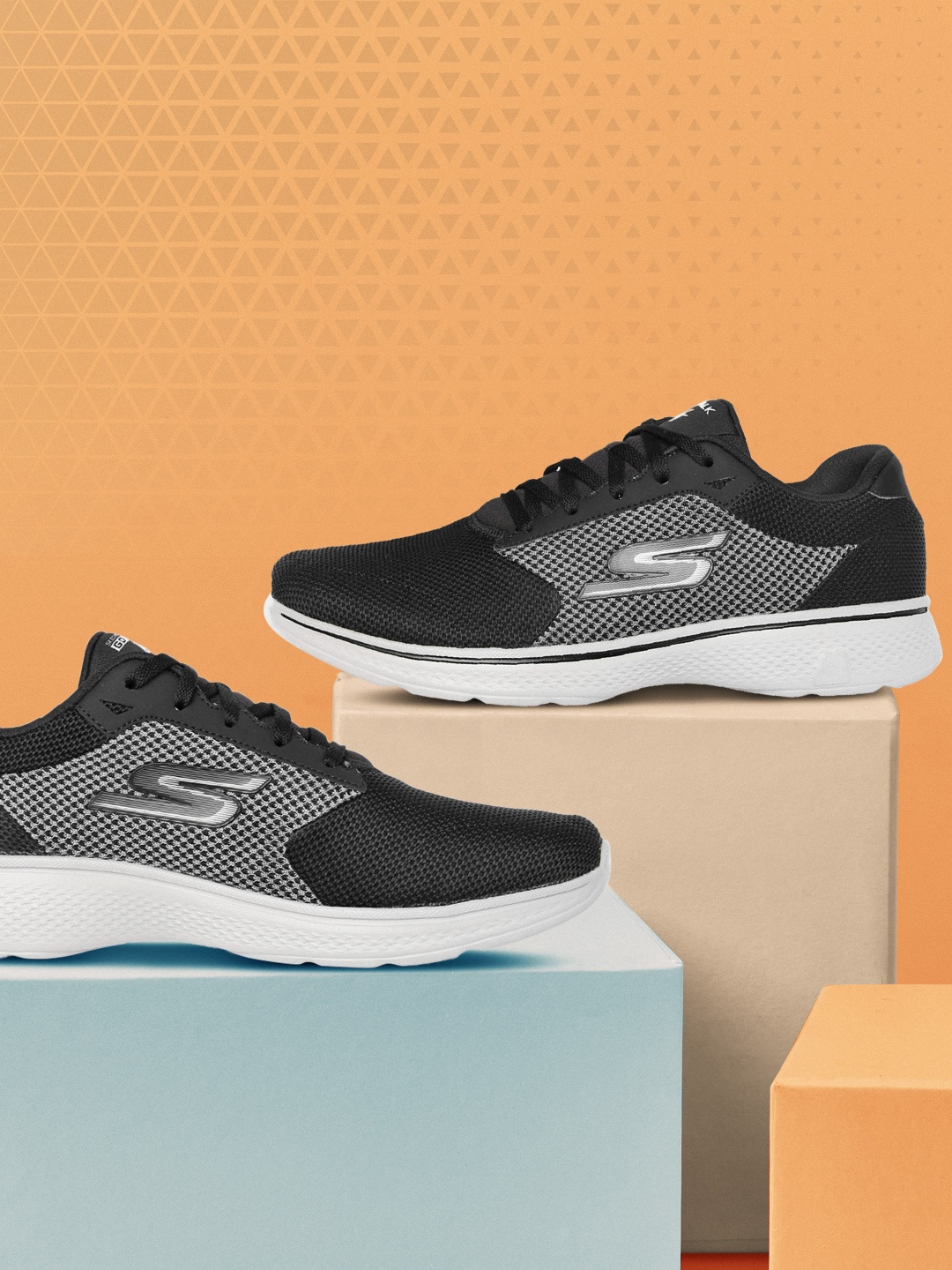 

Skechers Men Black and Grey GO WALK 4 Walking Shoes