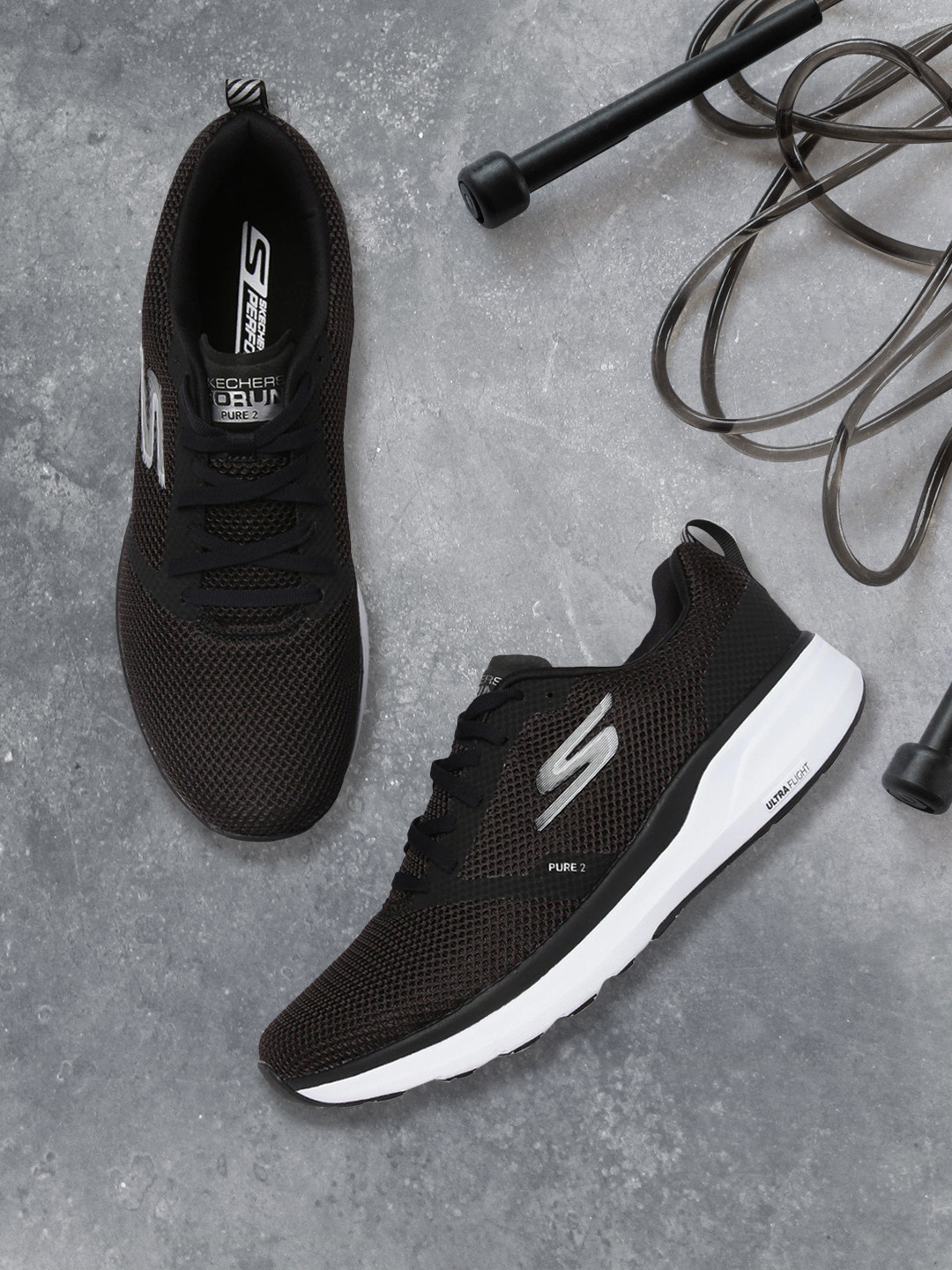 

Skechers Men Black Go Run Pure 2 Axis Ultra Flight Running Shoes