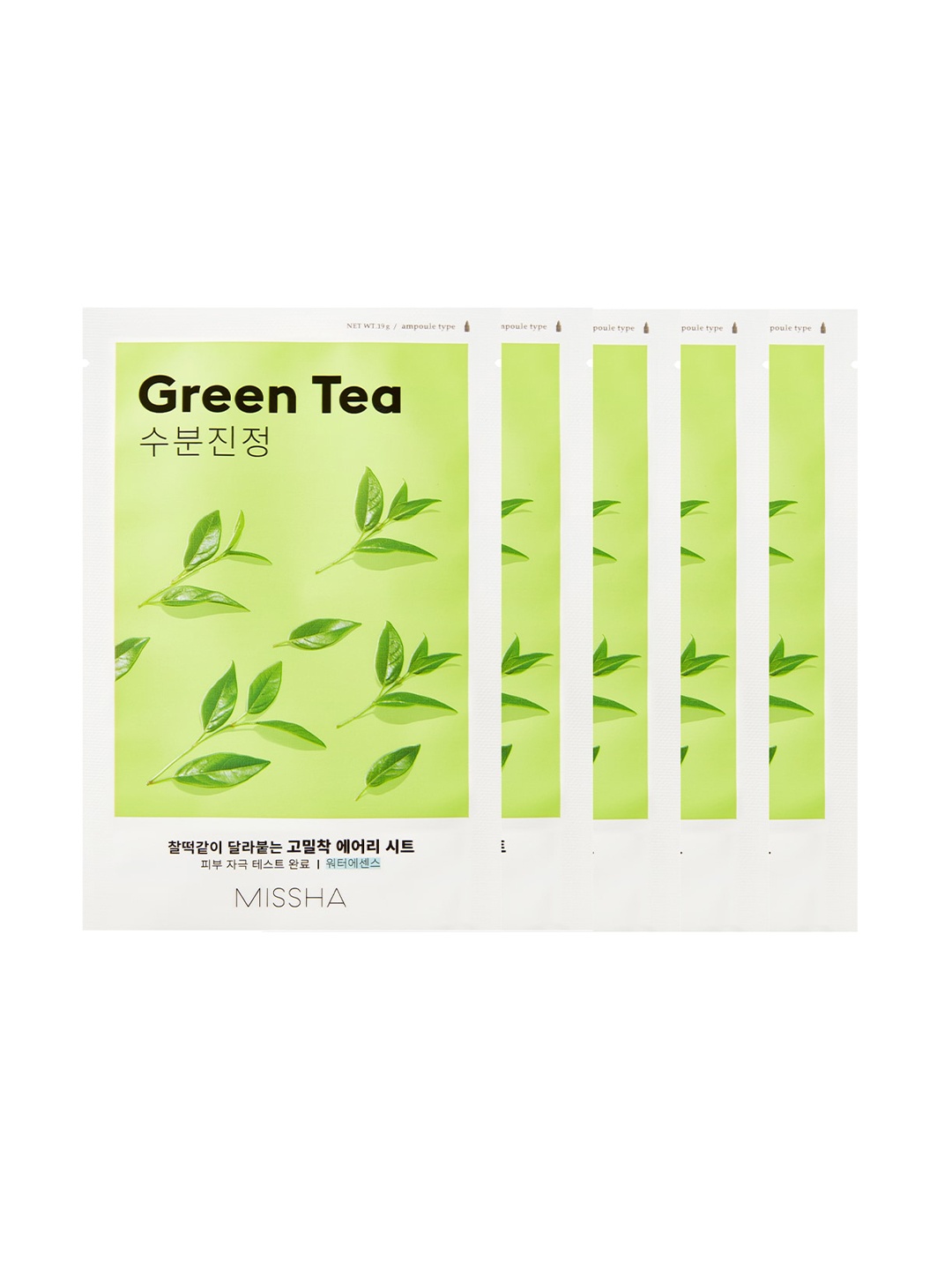 

MISSHA Set Of 5 Green Tea Airy Fit Sheet Masks