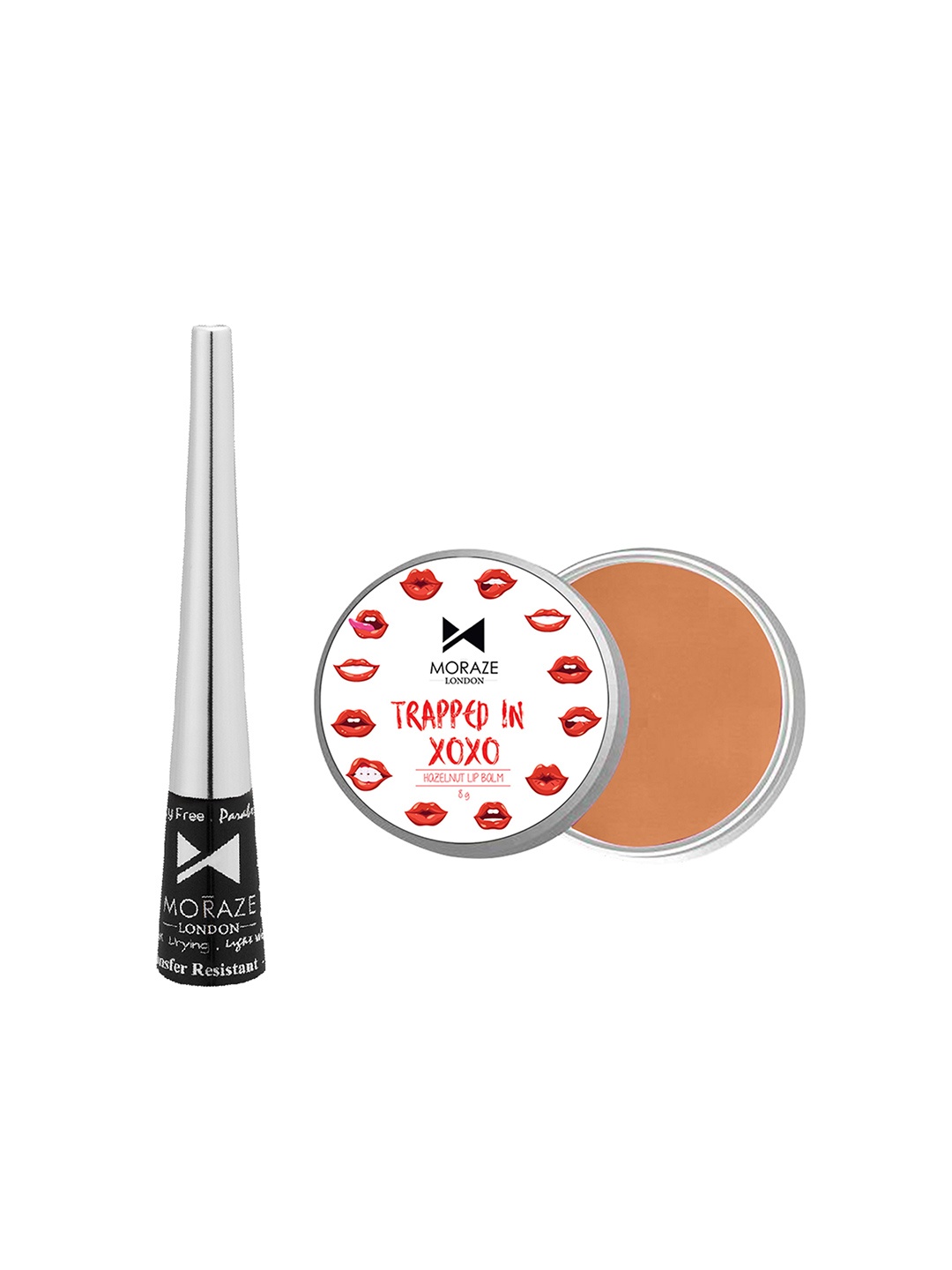 

Moraze Women Combo Pack Of Eyeliner -Slay All Day - 3.5ml & Lip Balm Hazelnut - 8gm, Black