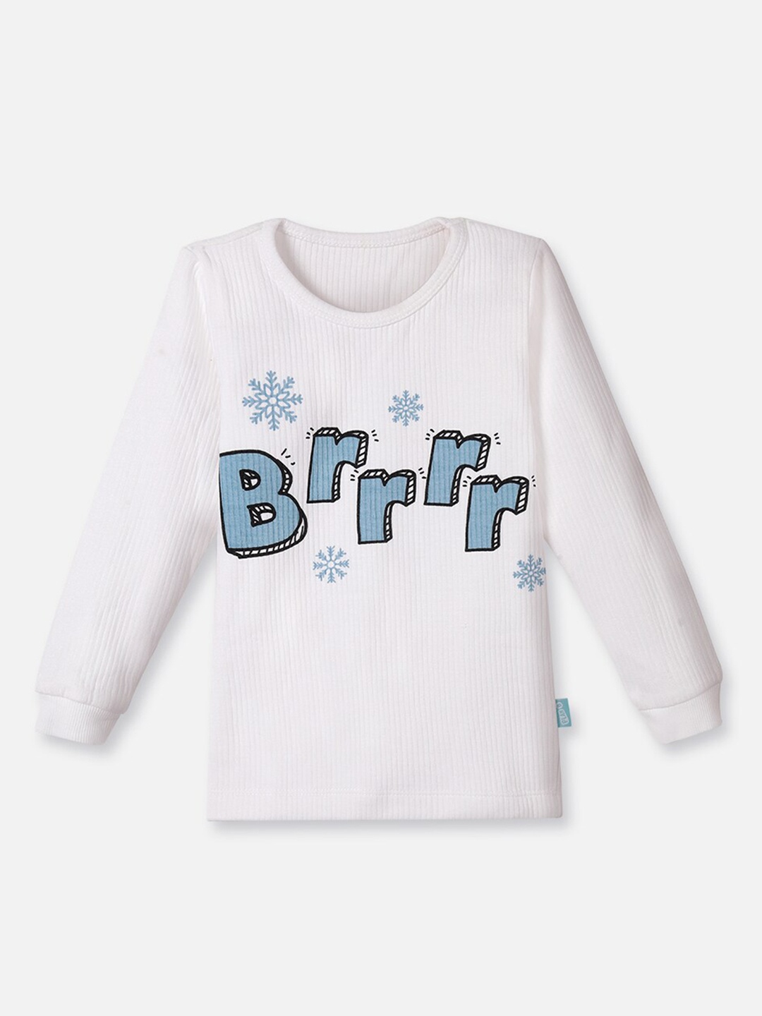 

You Got Plan B Kids White & Blue Printed Thermal Top