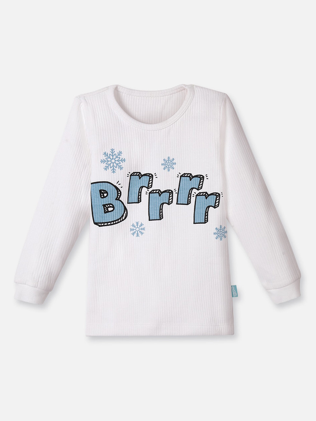 

You Got Plan B Kids White & Blue Printed Thermal Top