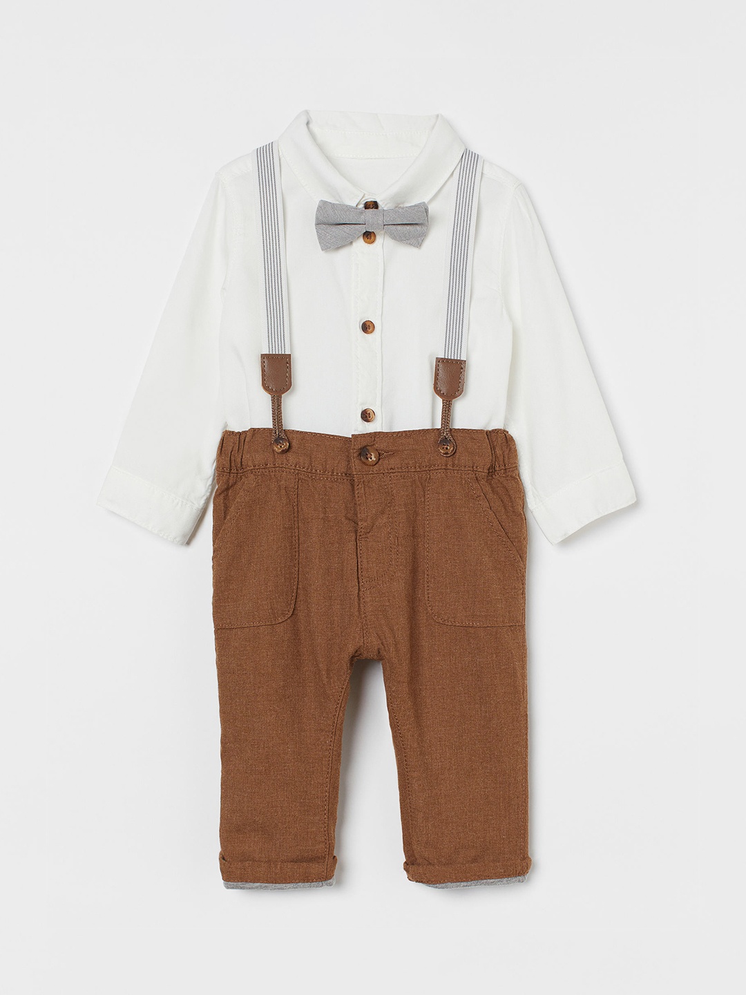 

H&M Kids Boys White & Brown Dressy set