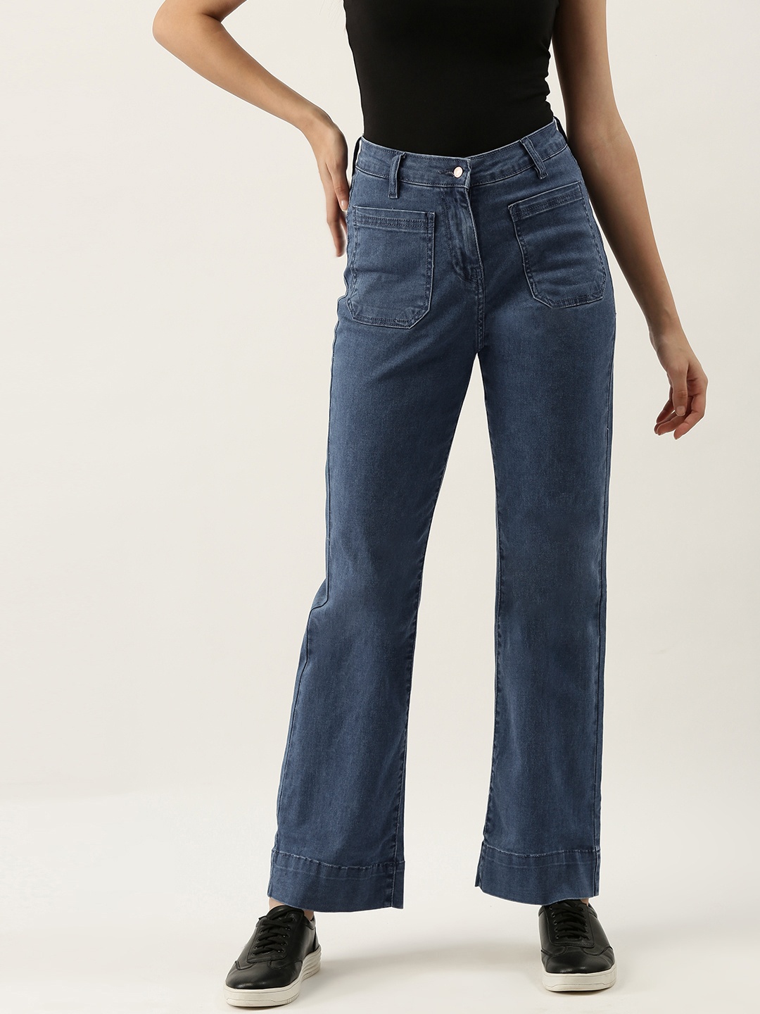 

FOREVER 21 Women Blue Flared Stretchable Jeans