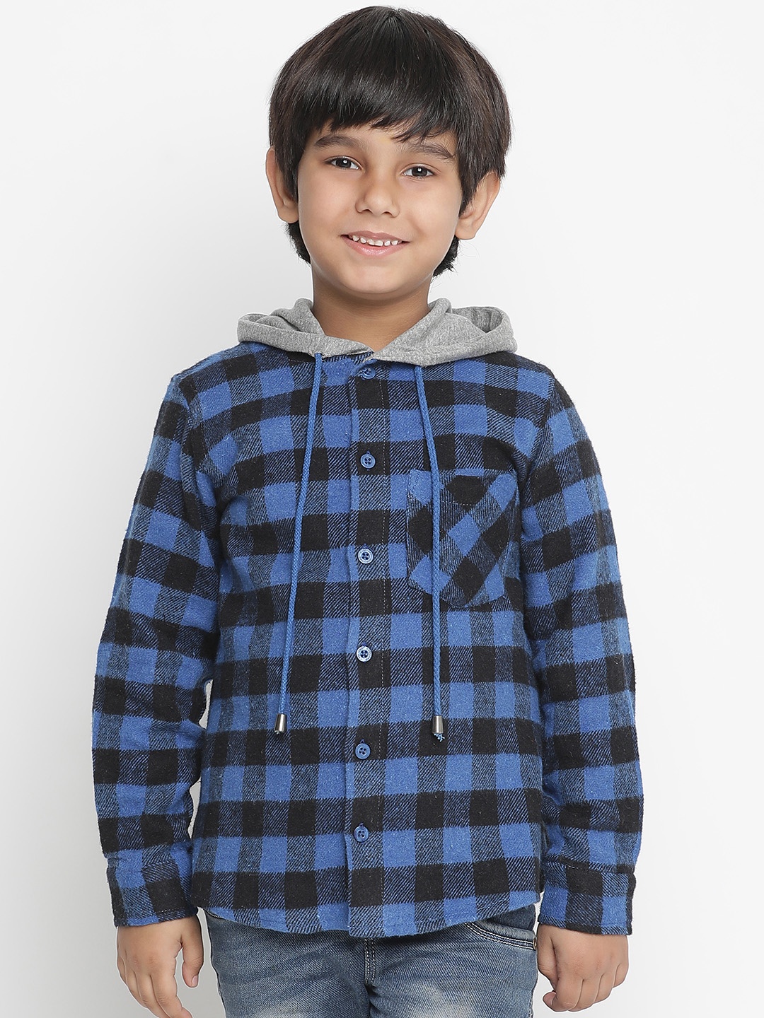 

Oxolloxo Boys Blue Opaque Checked Casual Shirt