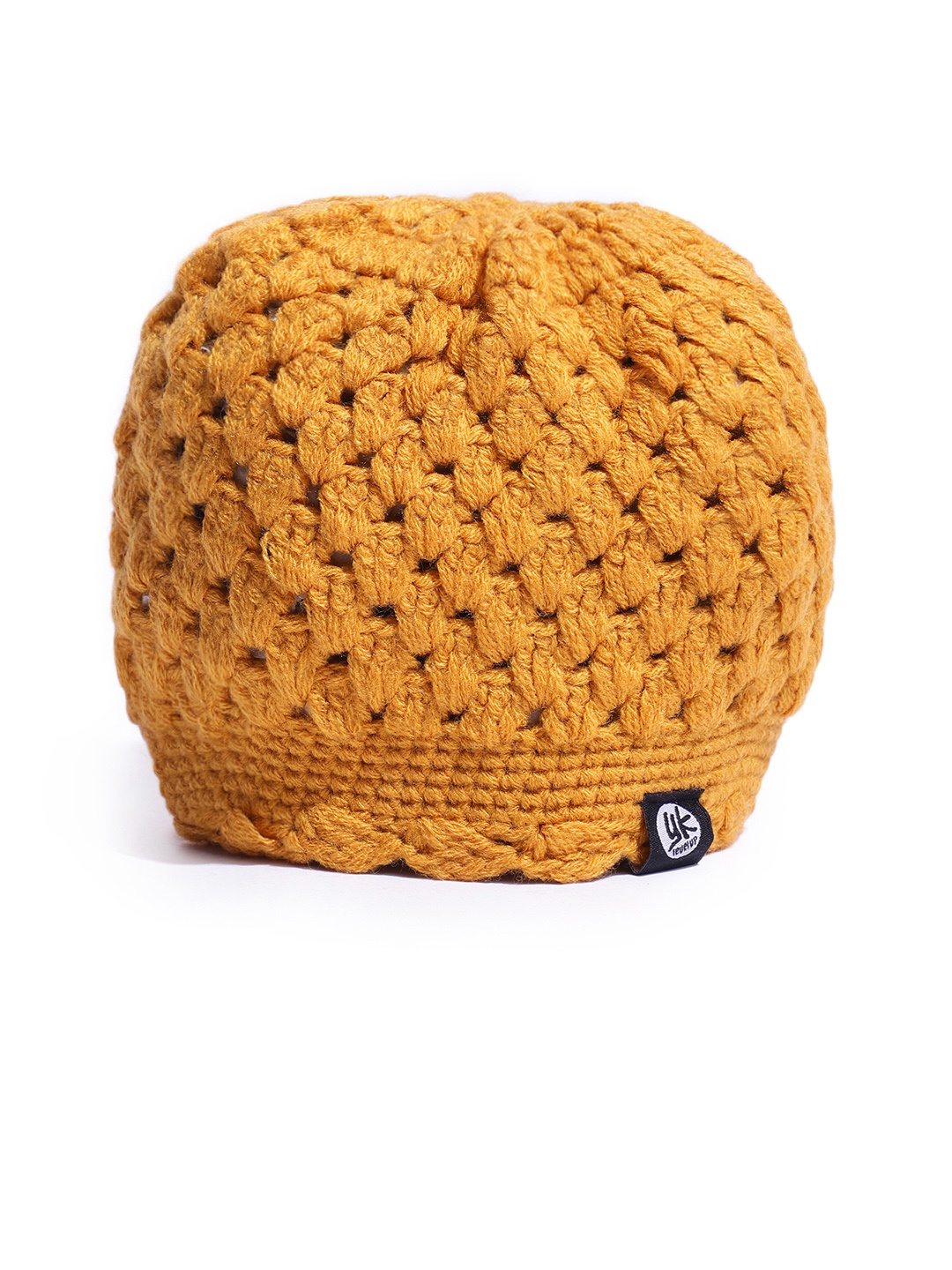 

YK Kids Mustard Yellow Open Knit Beanie