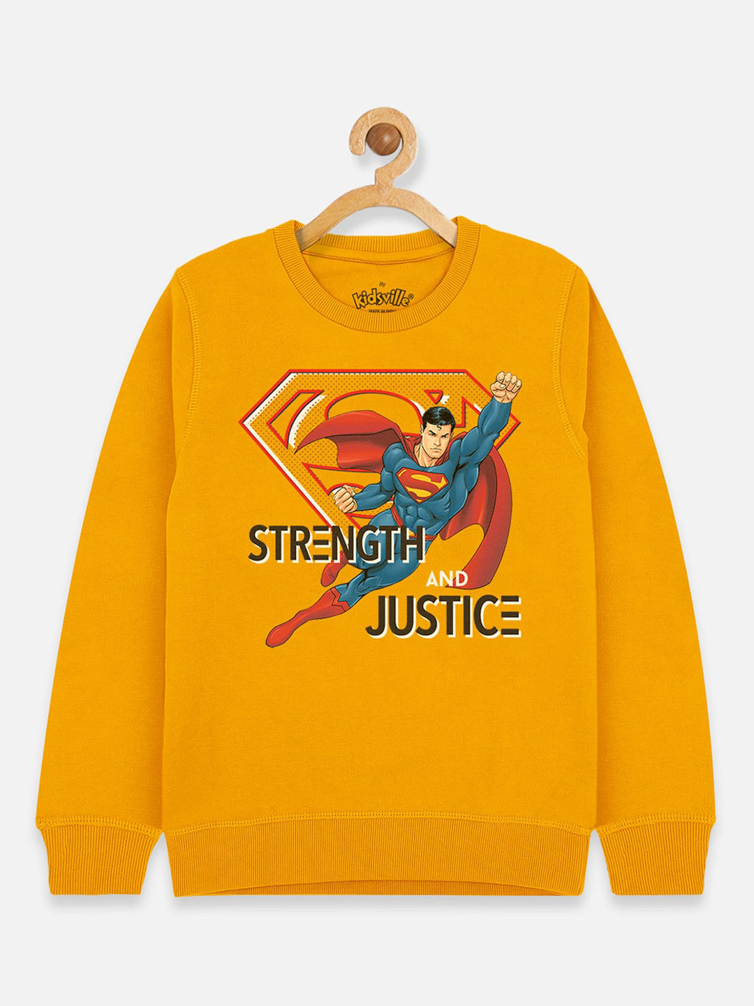 

Kids Ville Boys Yellow Superman Printed Sweatshirt