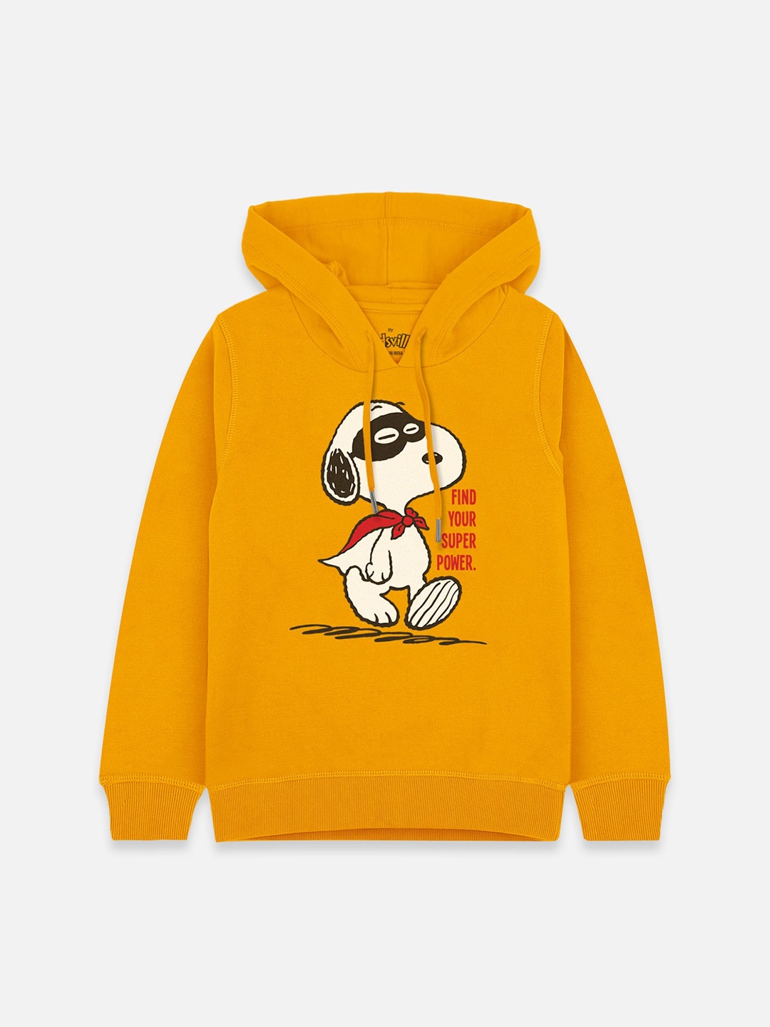 

Kids Ville Peanuts Printed Boys Yellow Snoopy Printed Hooded Sweatshirt