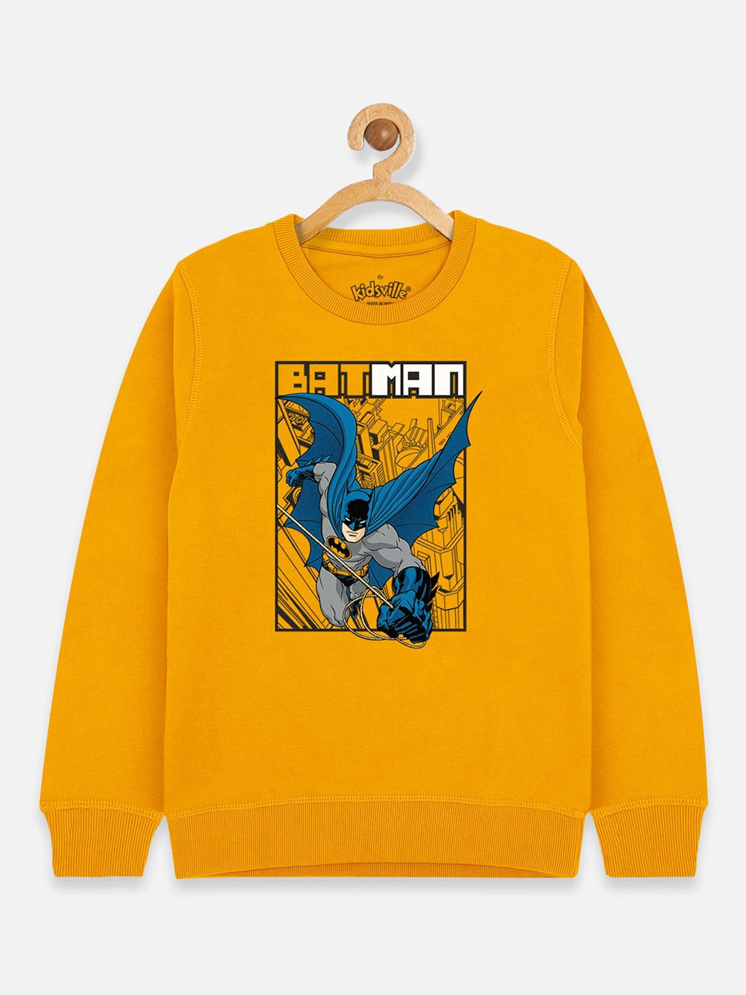 

Kids Ville Boys Yellow Batman Printed Sweatshirt