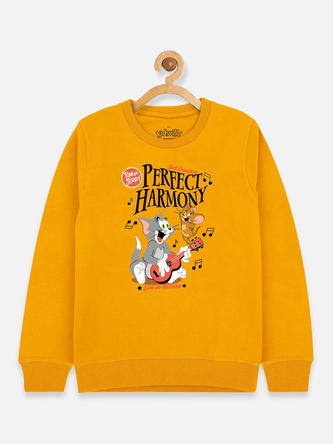 

Kids Ville Tom & Jerry Boys Yellow Printed Sweatshirt