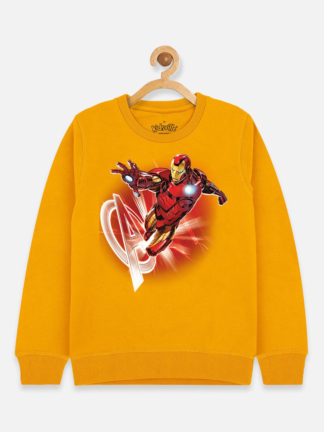 

Kids Ville Boys Yellow Iron Man Printed Sweatshirt
