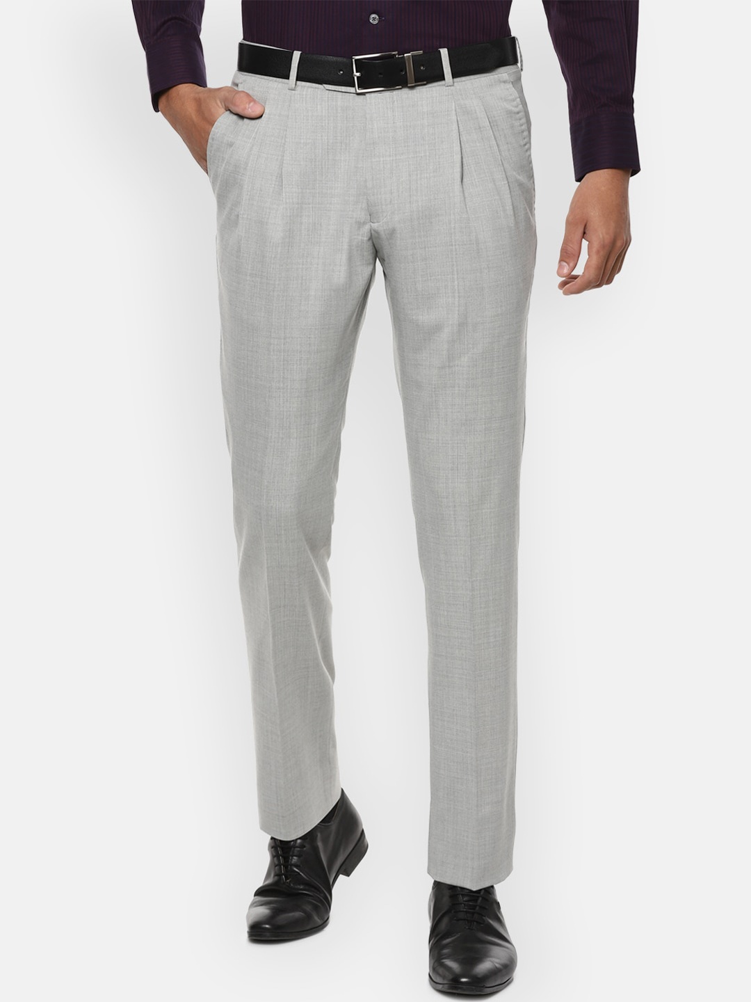 

Luxure by Louis Philippe Men Grey Slim Fit Formal Trousers