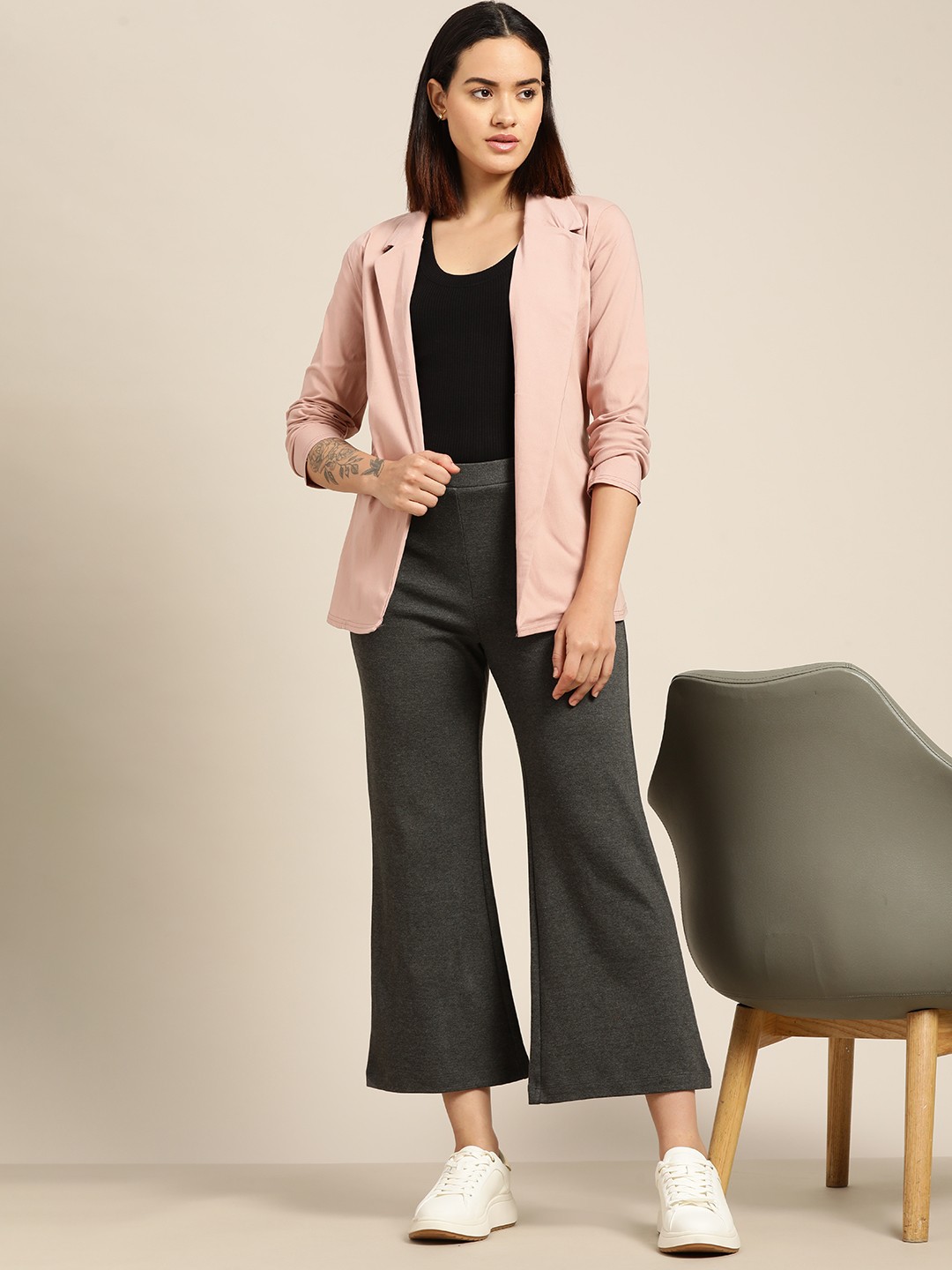 

her by invictus Women Bootcut Track Pants, Charcoal