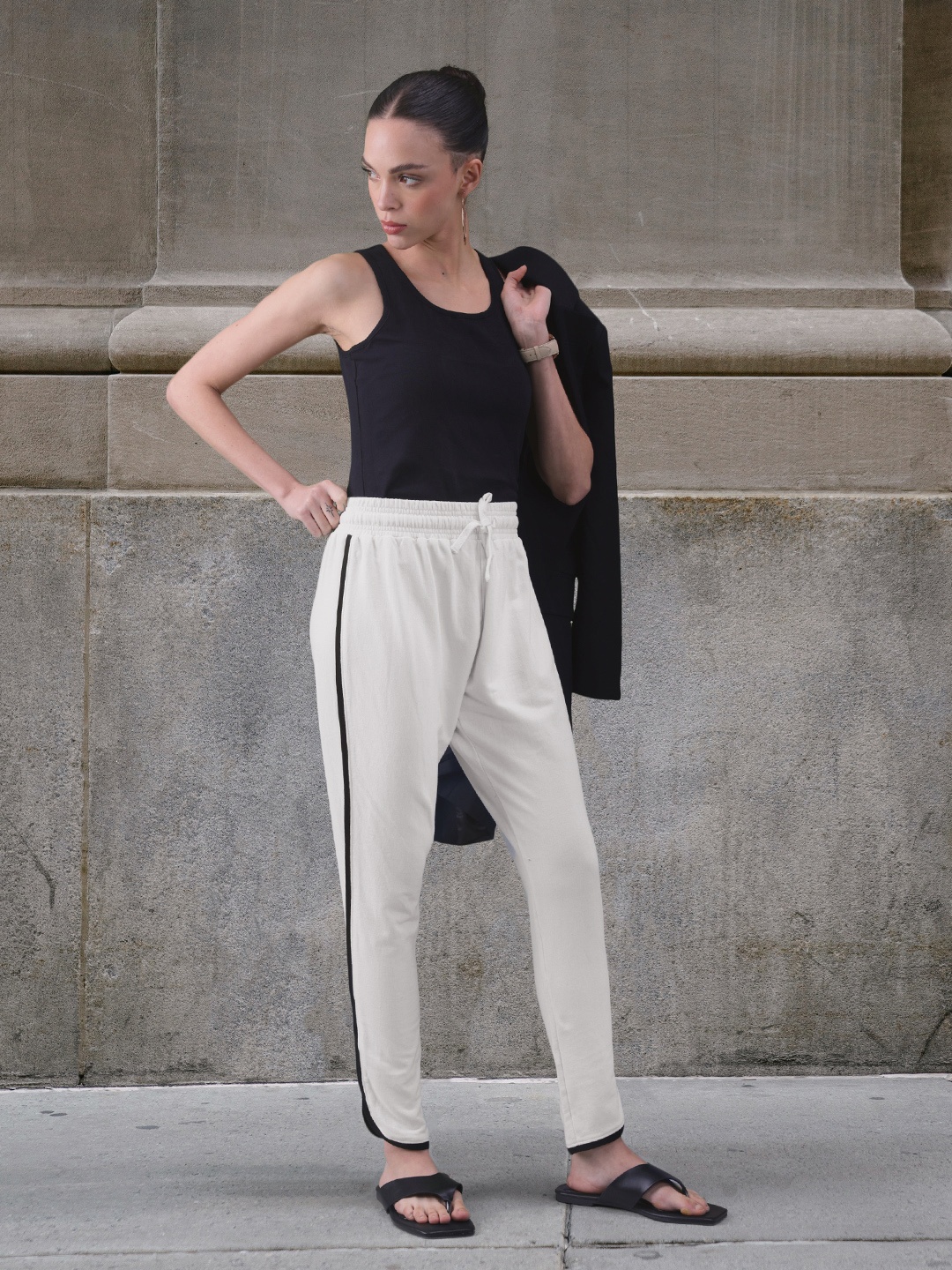 

her by invictus Women Track Pants, White