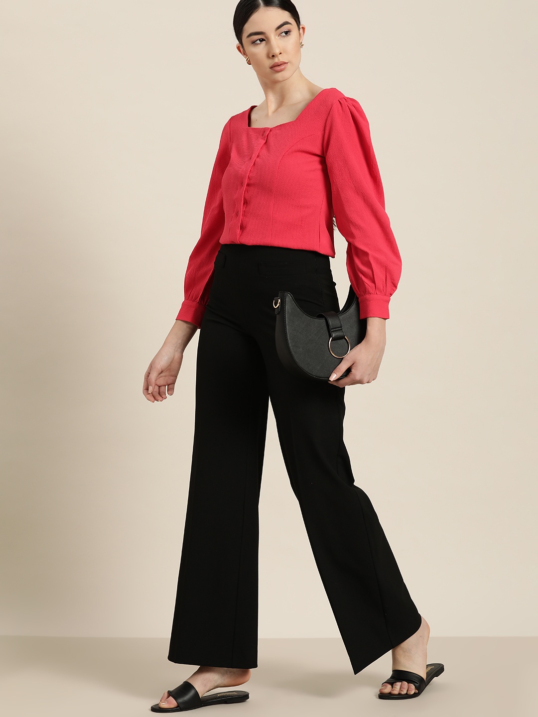 

her by invictus Women Pink Solid Regular Top