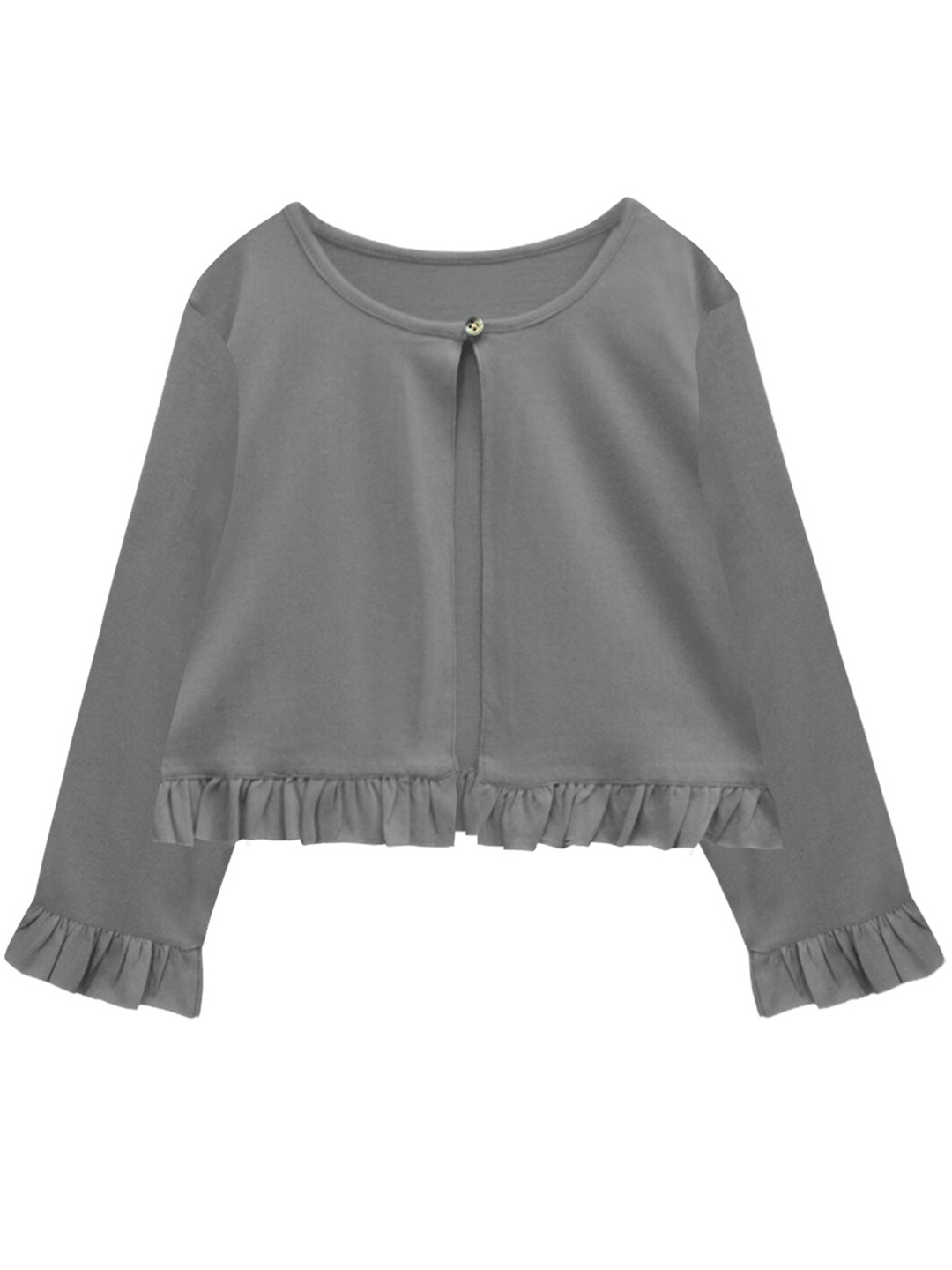 

A T U N Girls Grey Cotton Cardigan