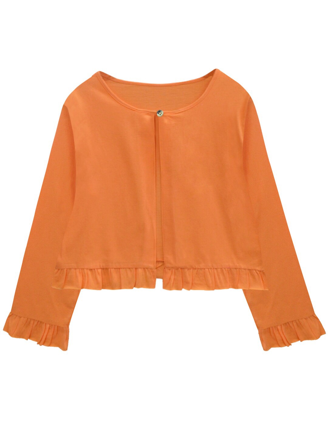 

A T U N Girls Orange Pure Cotton Cardigan
