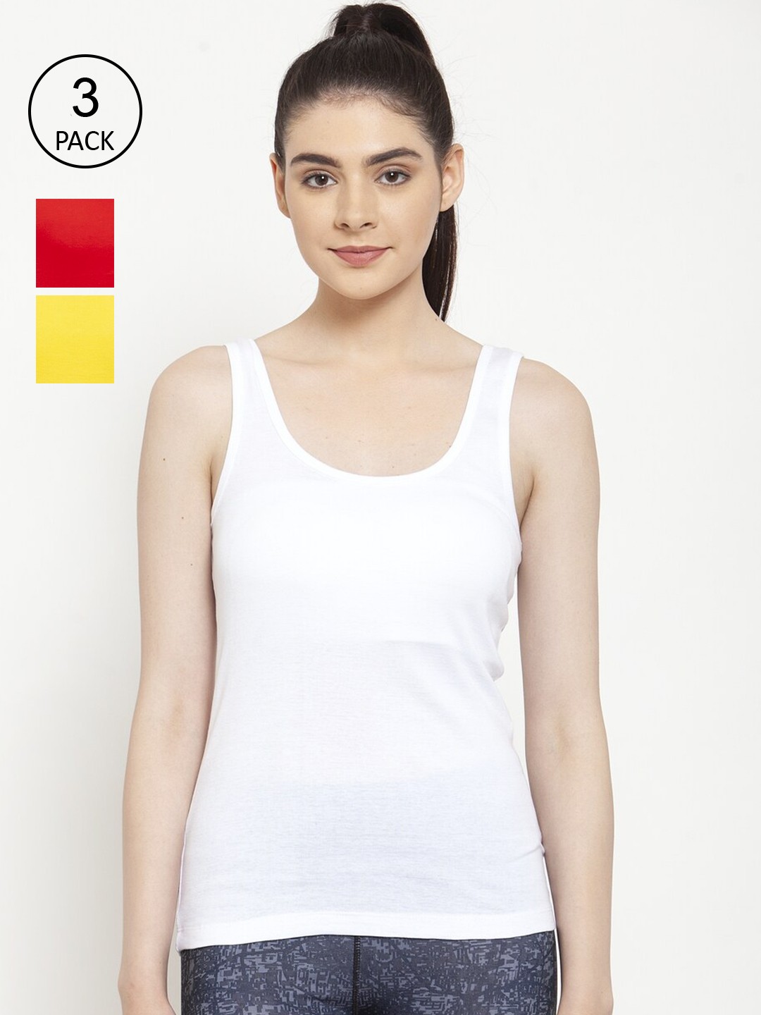 

Friskers Pack of 3 Tank Tops, White
