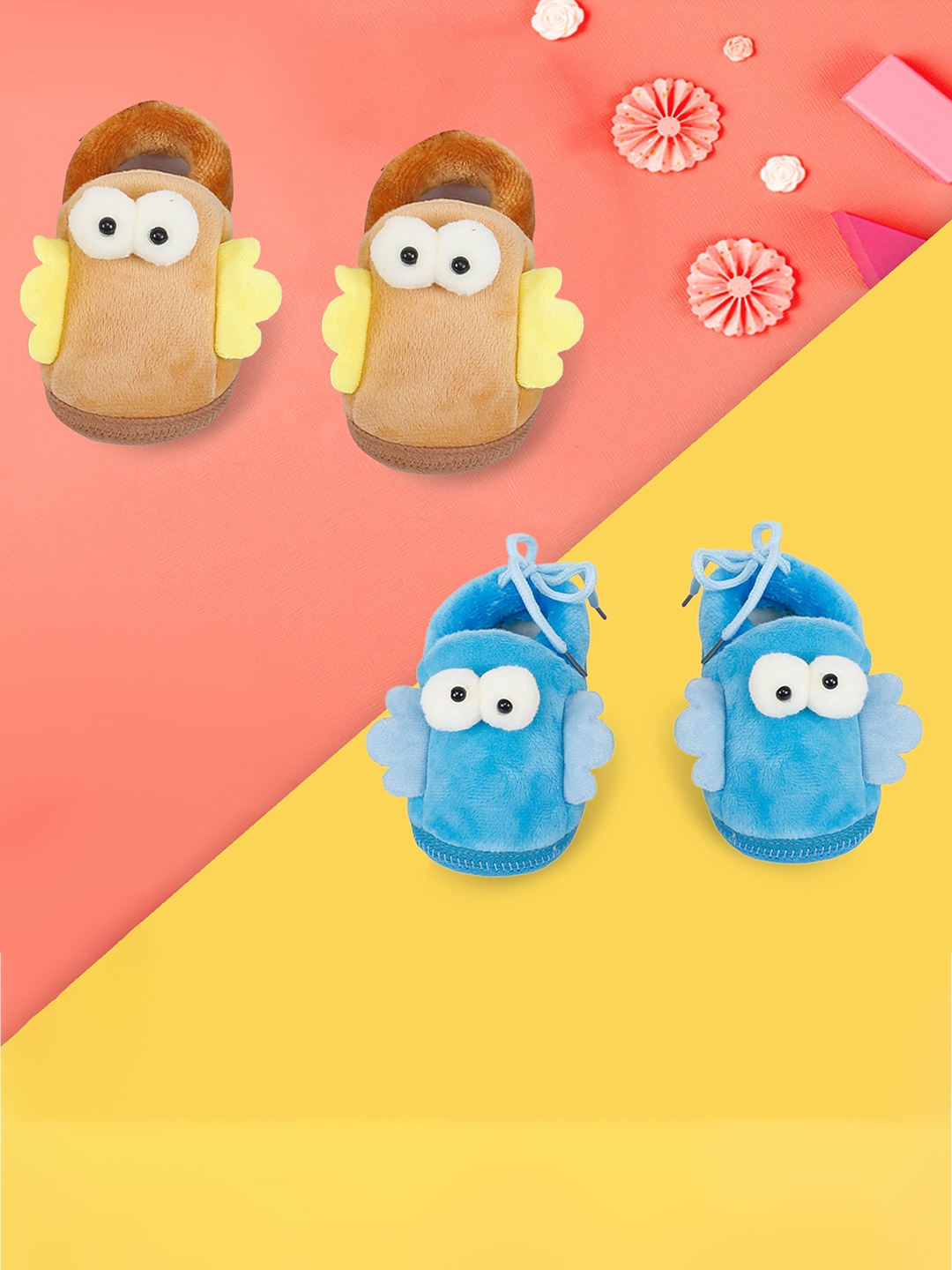 

Baby Moo Infants Kids Pack Of 2 Printed Booties, Blue