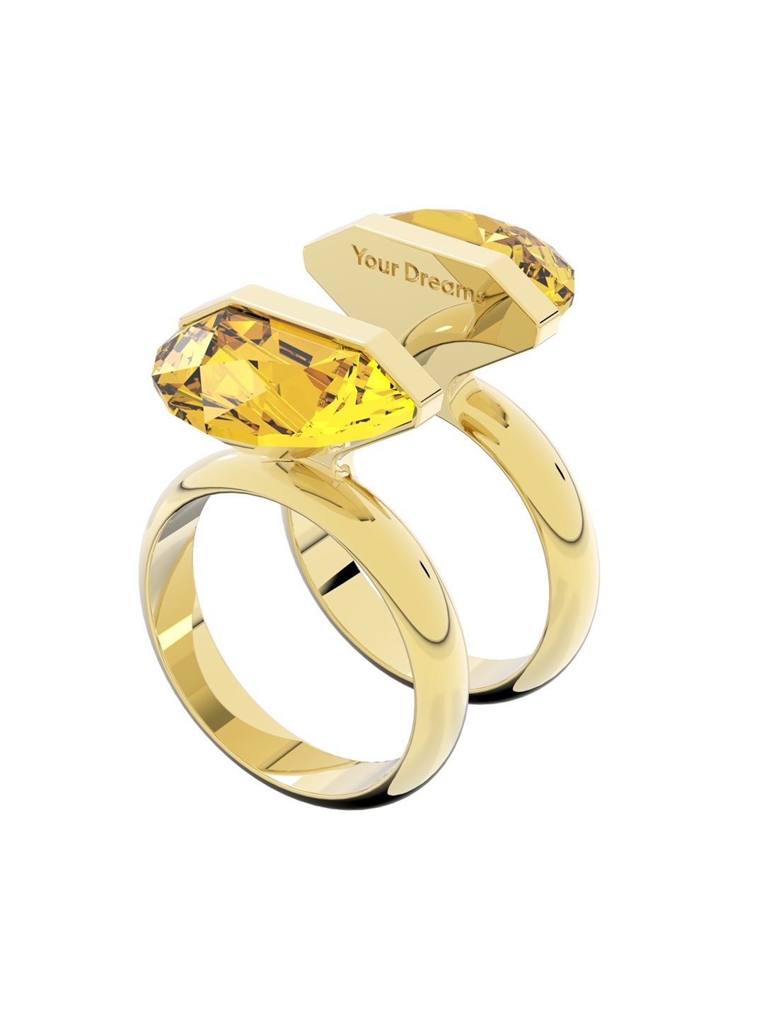 

SWAROVSKI Women Gold Tone Lucent Ring, Yellow