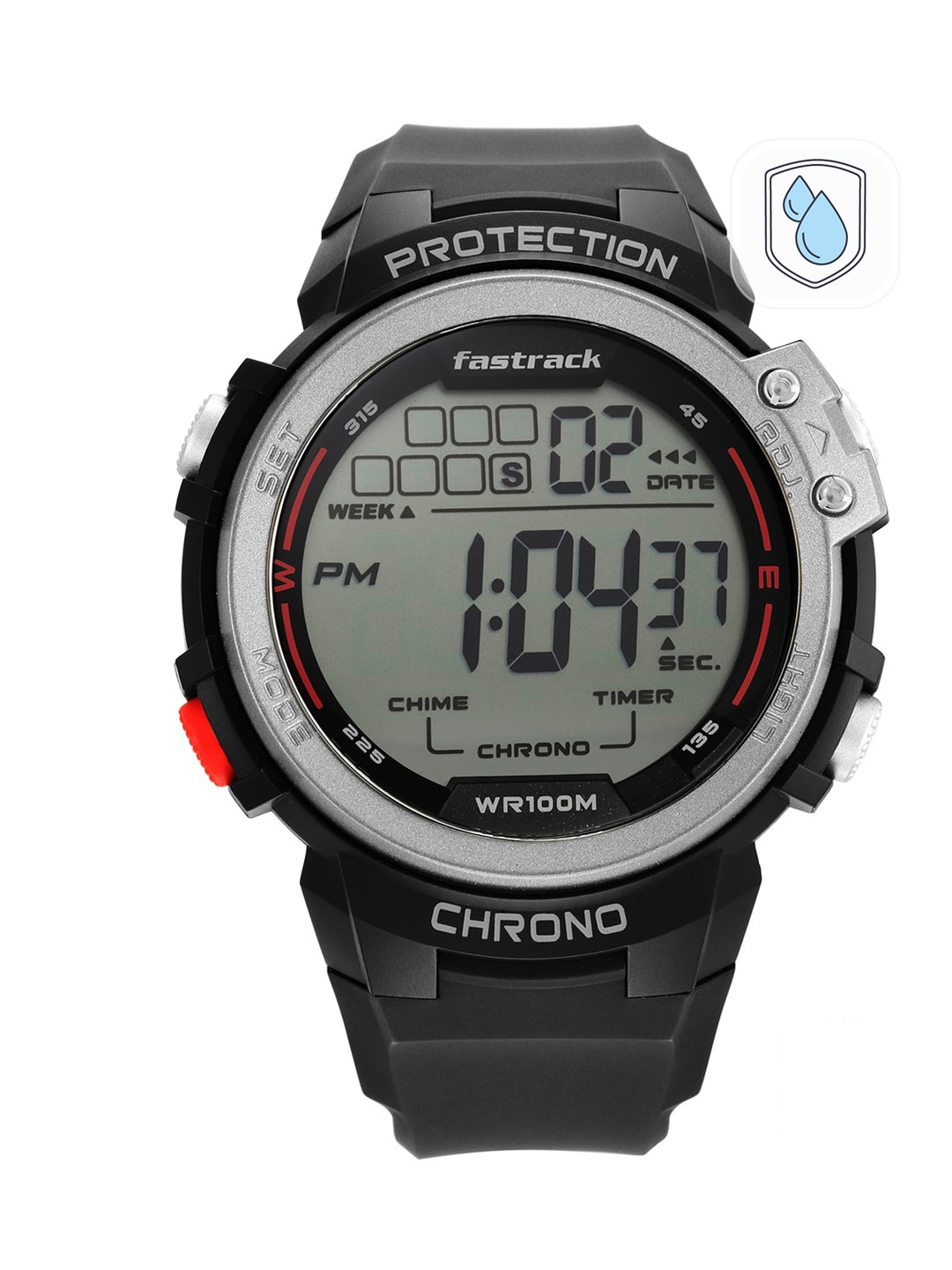 

Fastrack Men Grey Dial & Black Straps Digital Watch 38068PP01